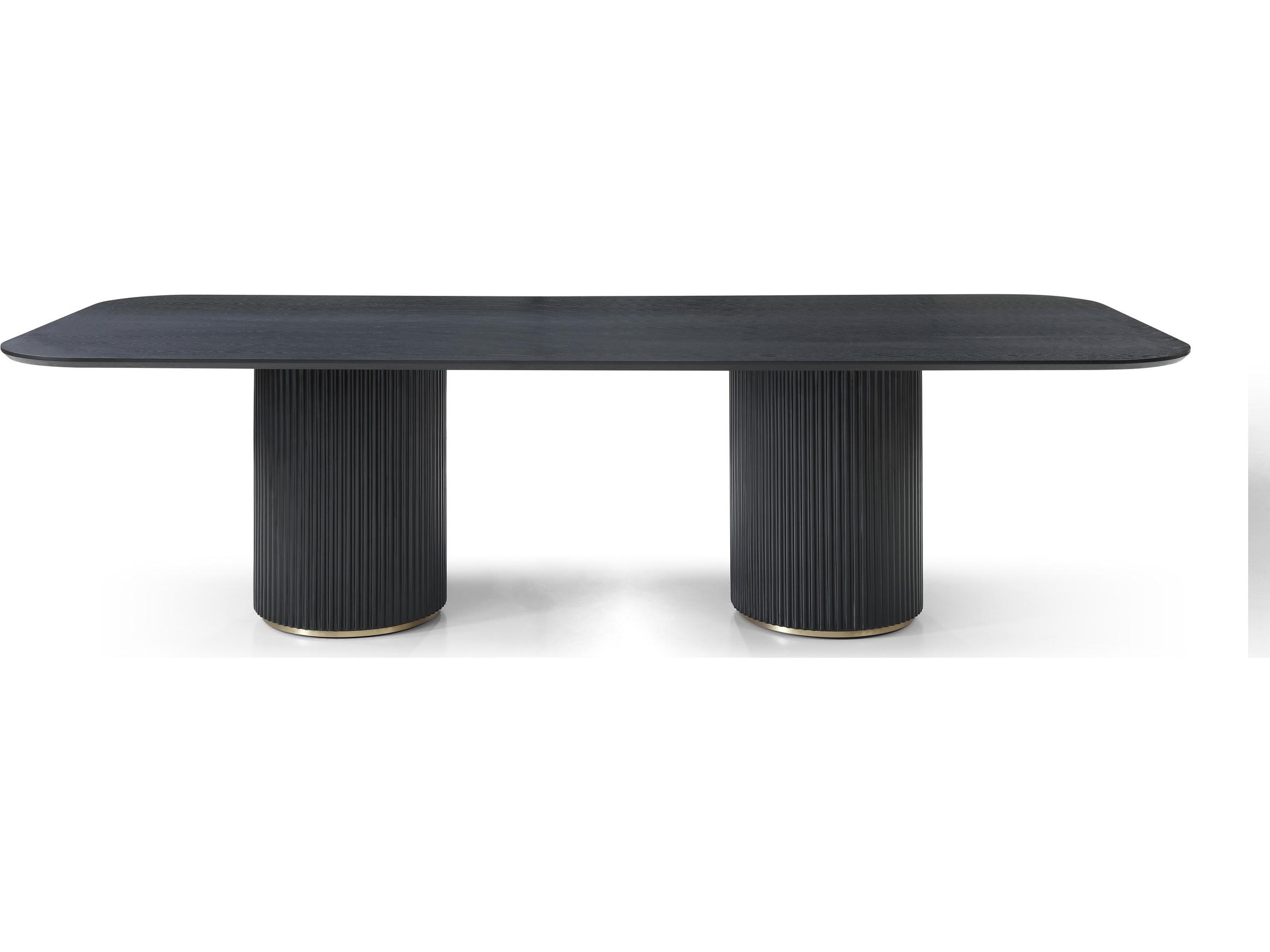 Whiteline Modern Living Heidi Rectangular Wood Black Dining Table