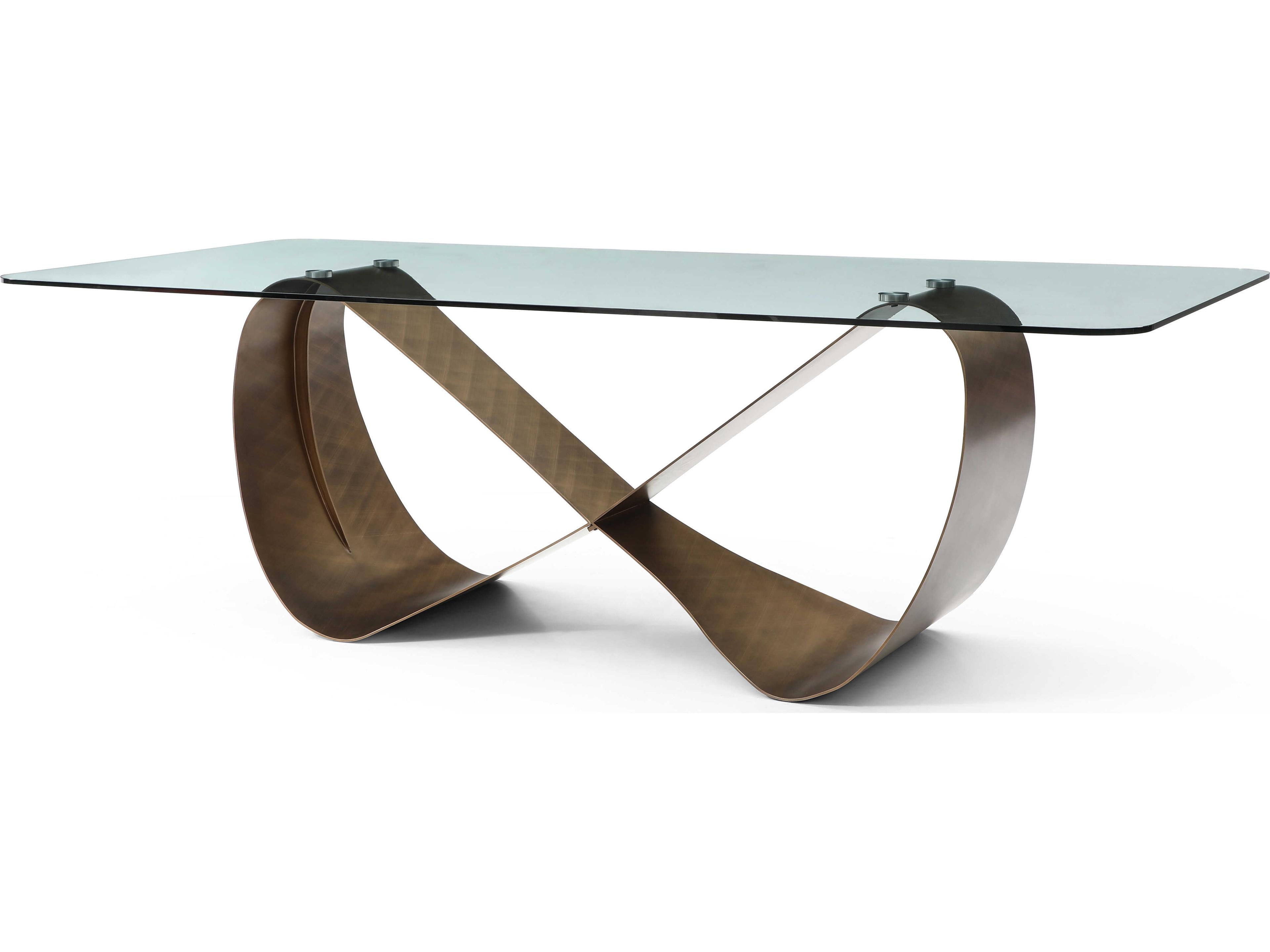 Whiteline Modern Living Tiffany Rectangular Glass Bronze Dining Table