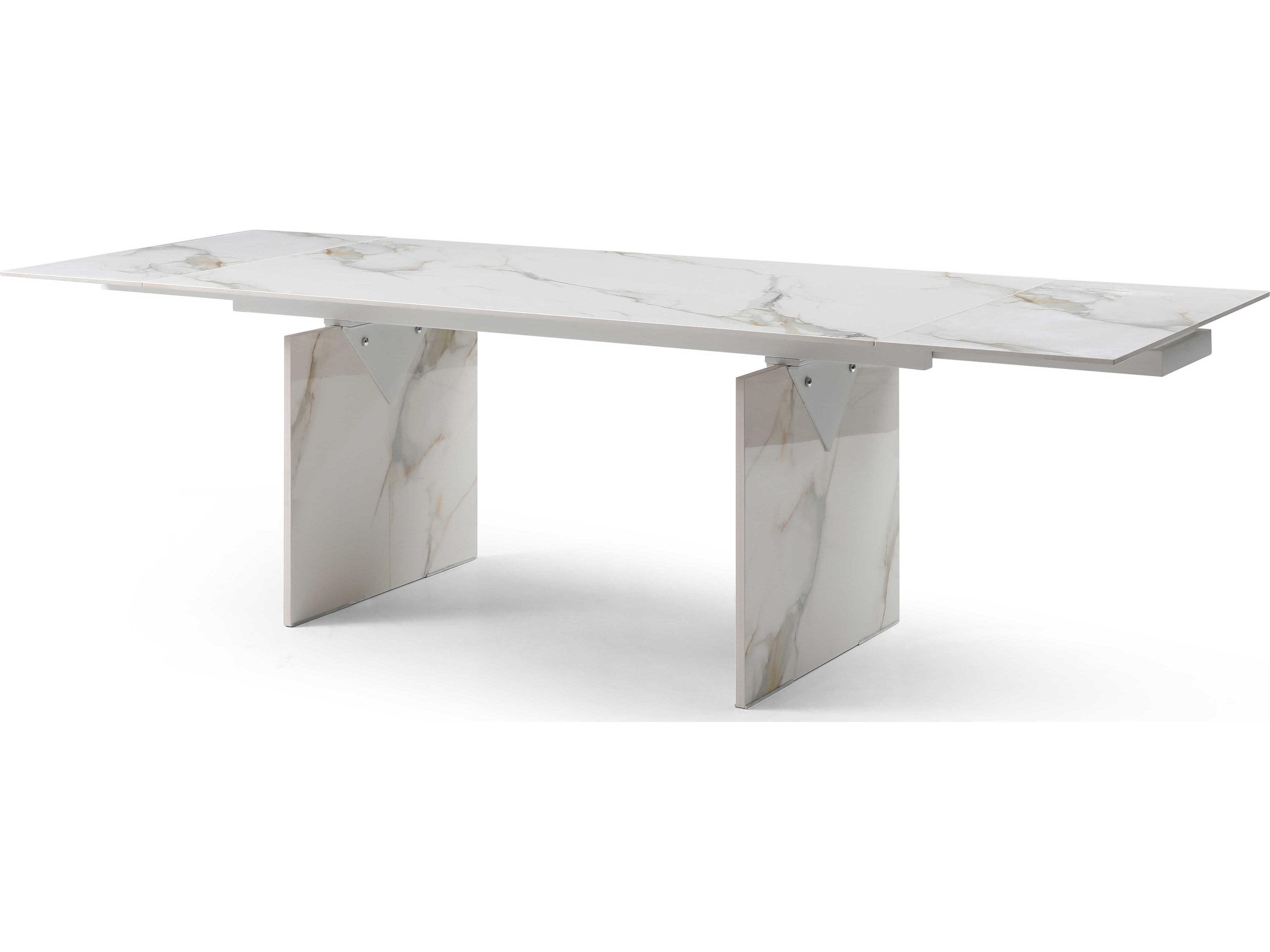 Whiteline Modern Living Georgia Rectangular Ceramic White Dining Table