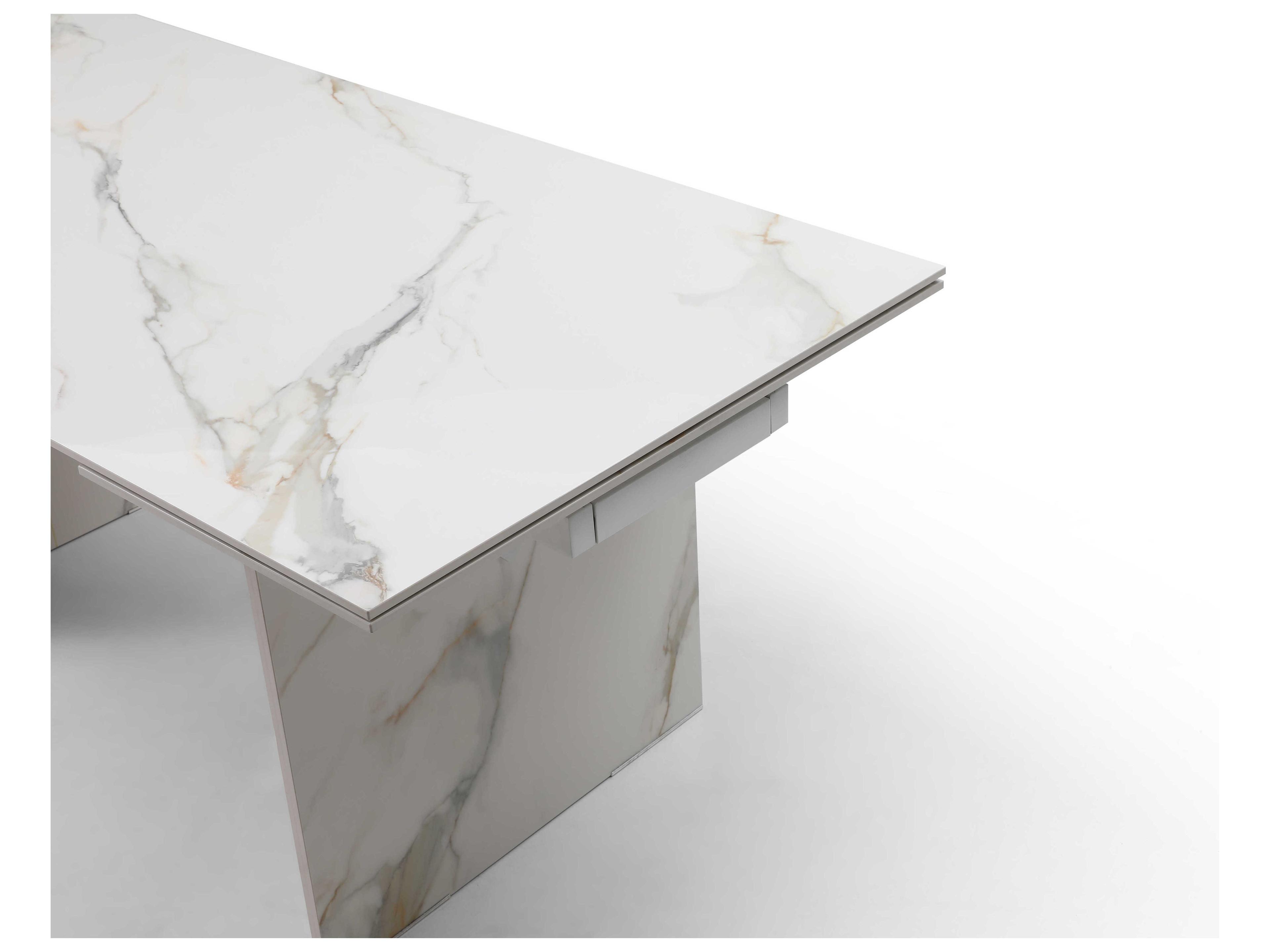 Whiteline Modern Living Georgia Rectangular Ceramic White Dining Table