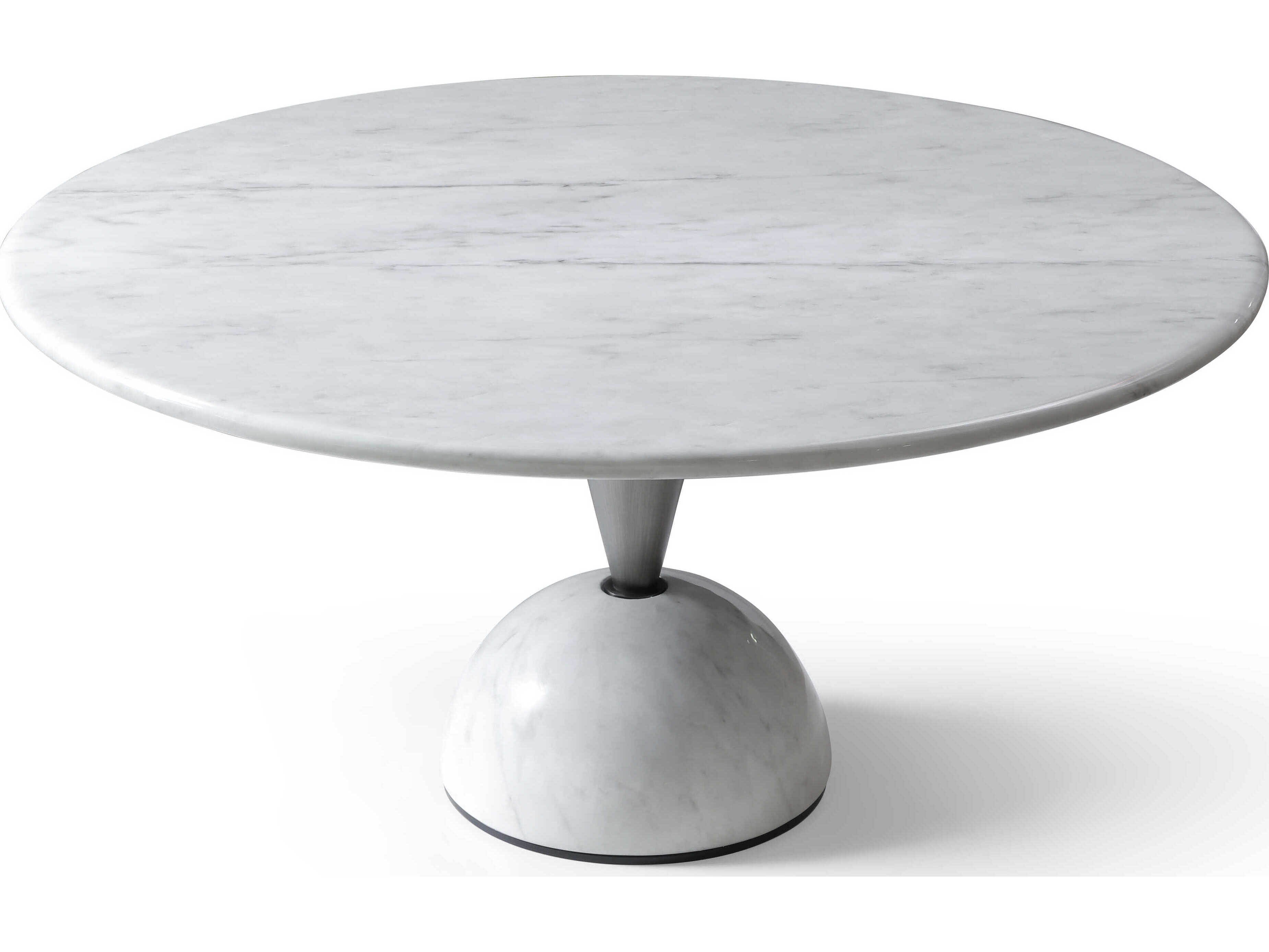 Whiteline Modern Living Olympia Round Marble White Dining Table