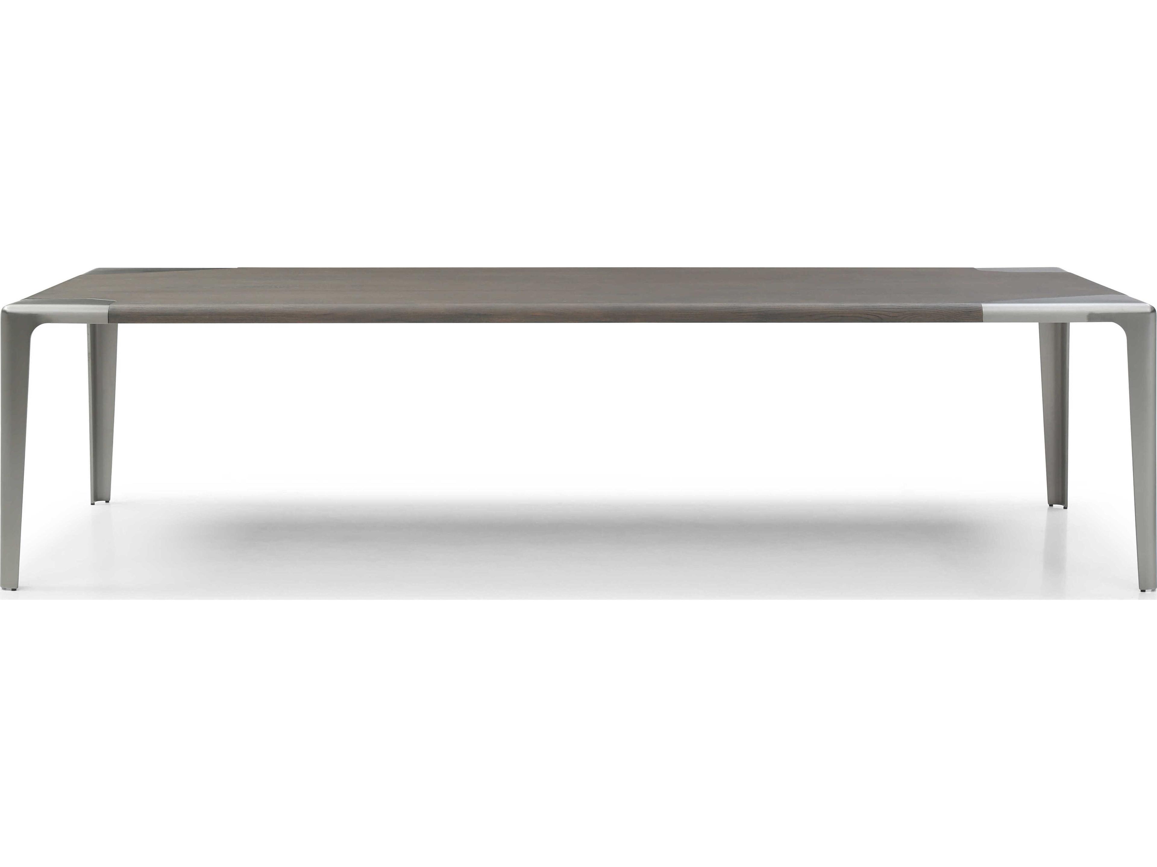 Whiteline Modern Living Elena Rectangular Wood Grey Dining Table