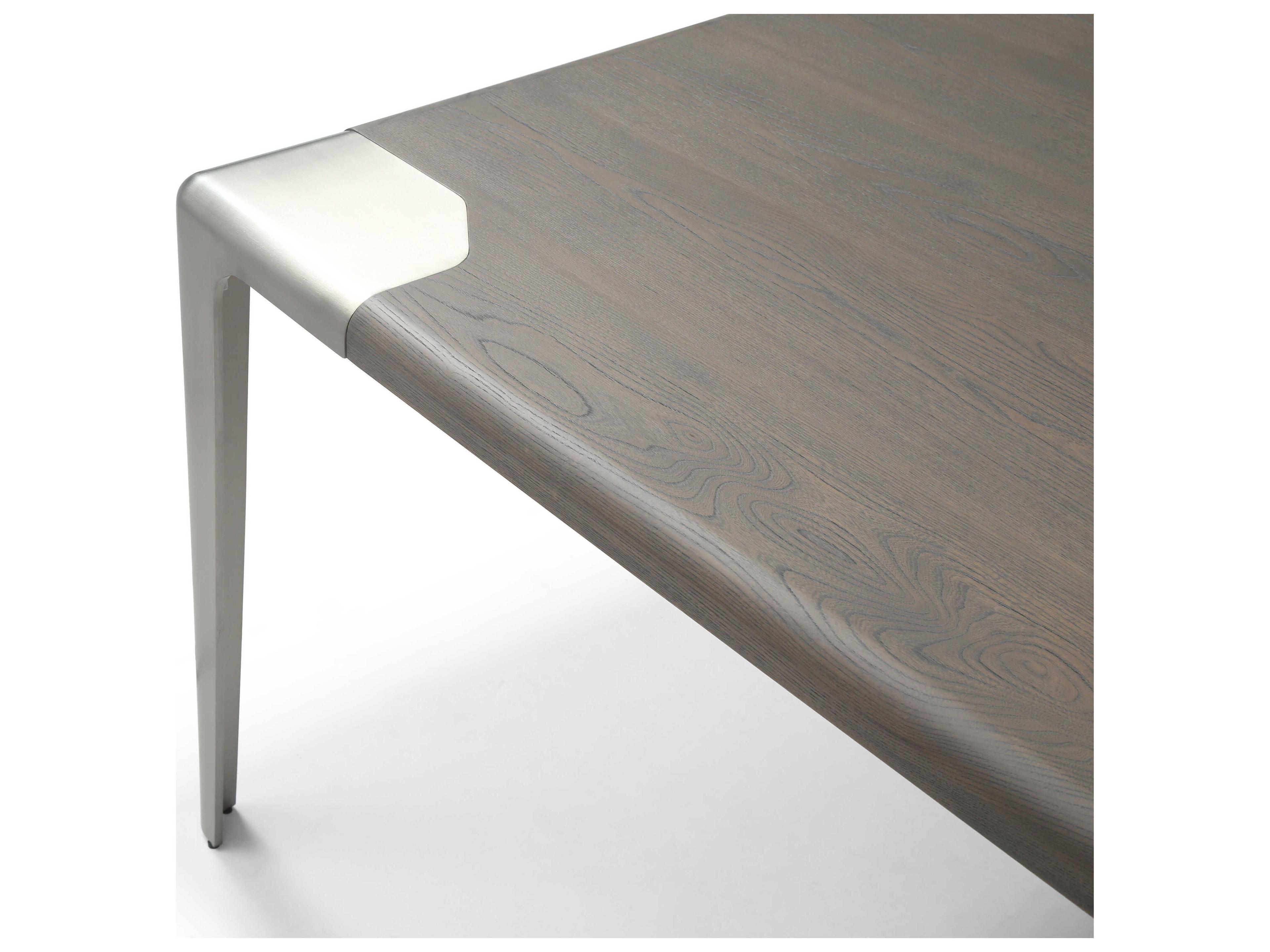 Whiteline Modern Living Elena Rectangular Wood Grey Dining Table