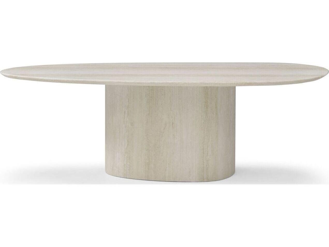 Whiteline Modern Living Petra Oval Marble Dining Table