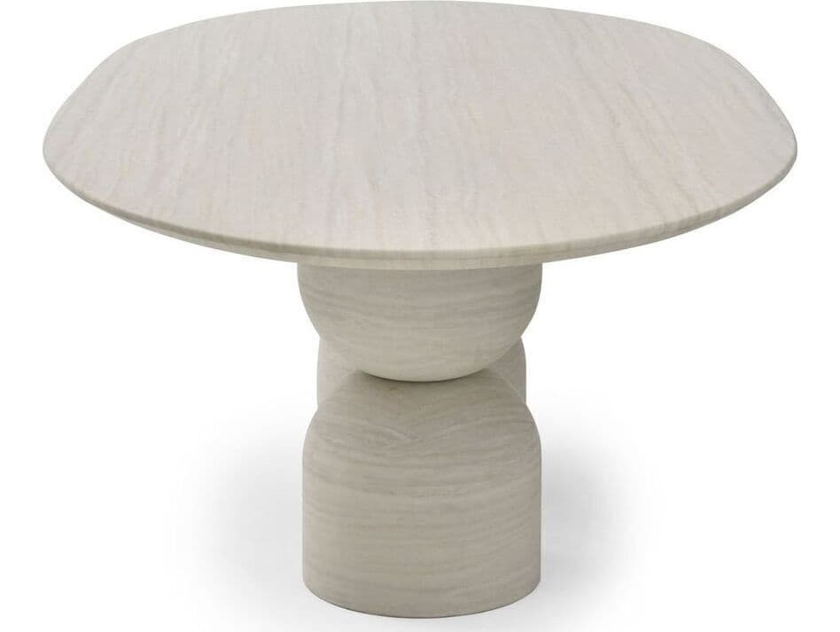 Whiteline Modern Living Rocca Oval Marble Dining Table