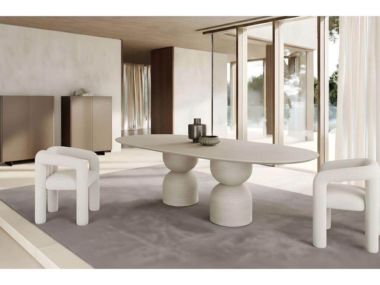 Whiteline Modern Living Rocca Oval Marble Dining Table