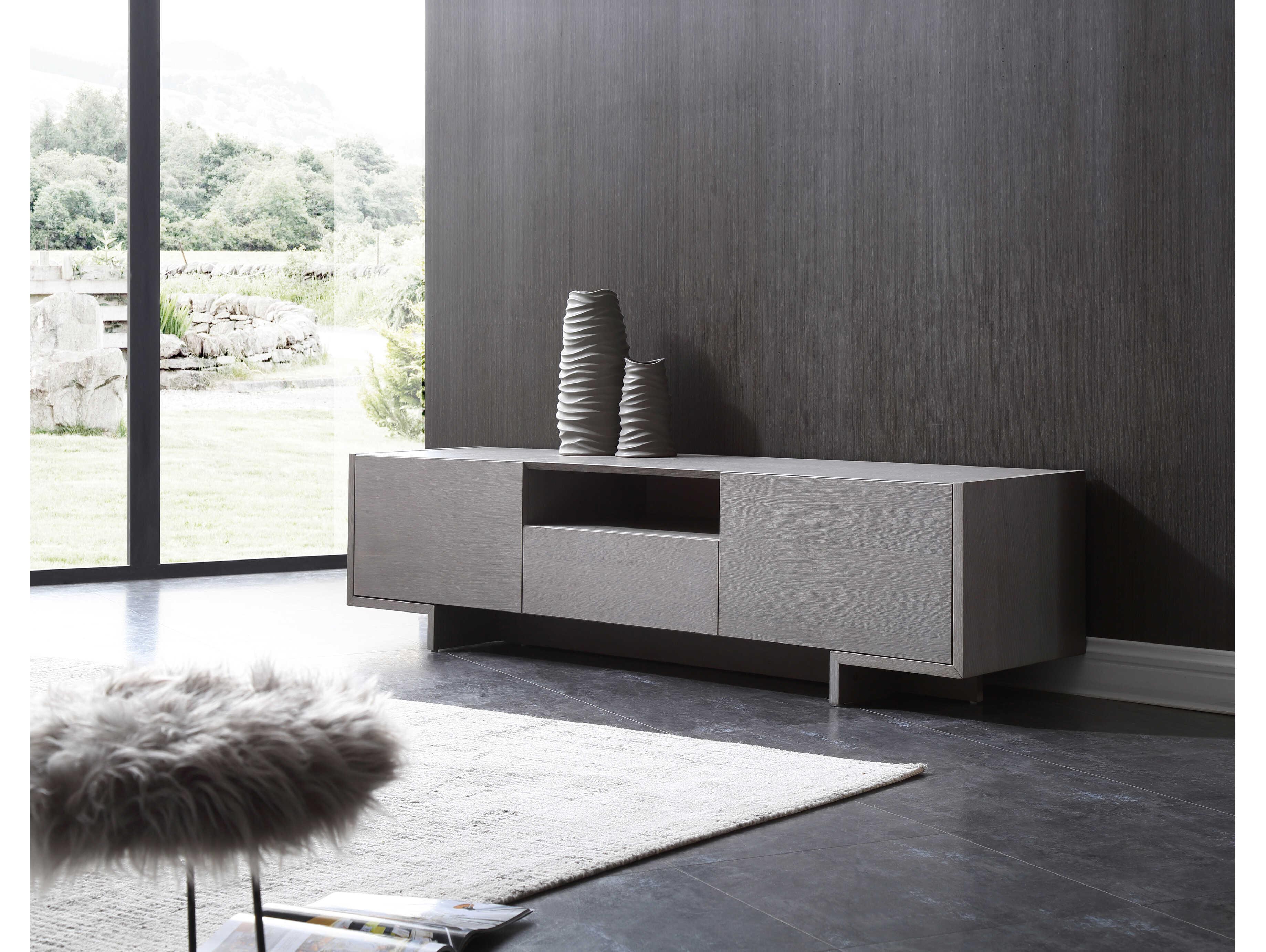 Whiteline Modern Living Noah 73" Oak Wood Grey TV Unit