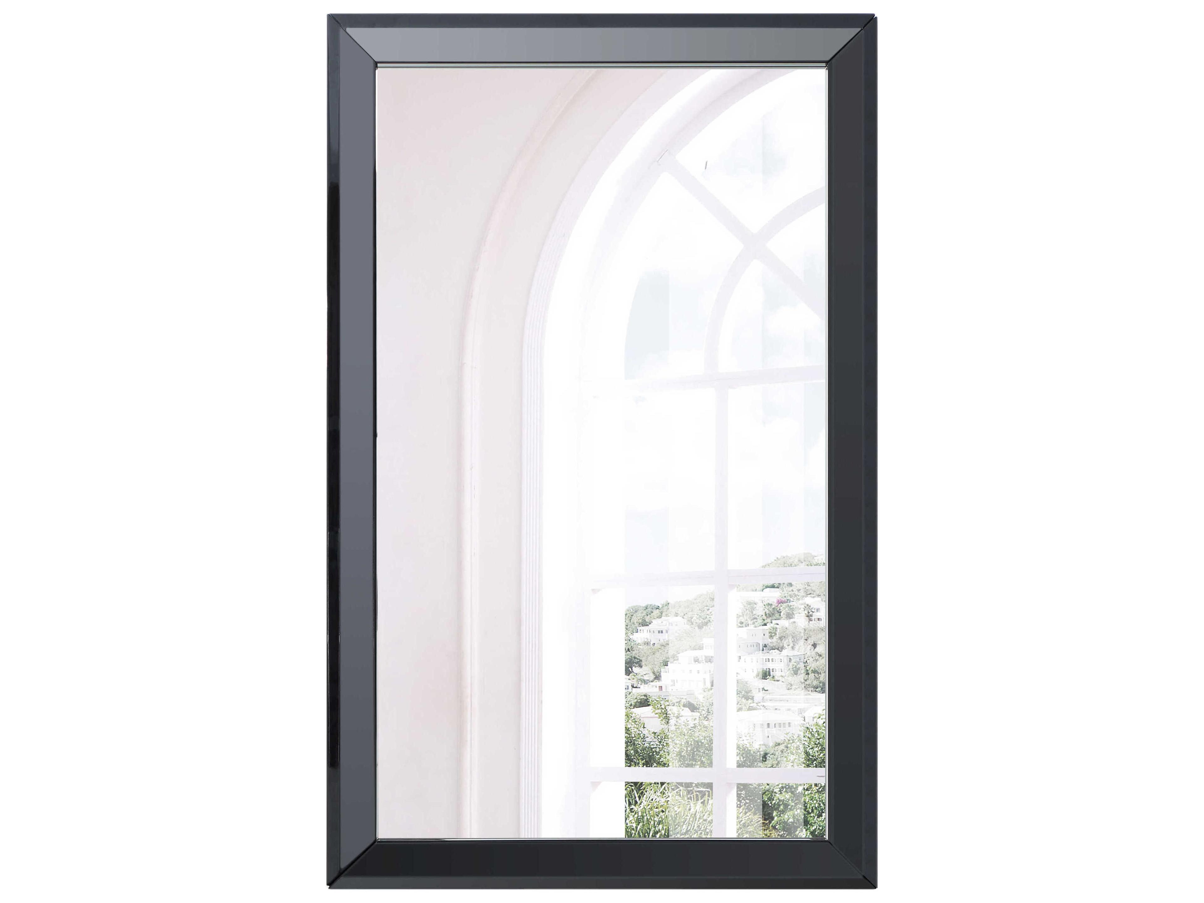 Whiteline Modern Living Abrazo Black Rectangular Wall Mirror