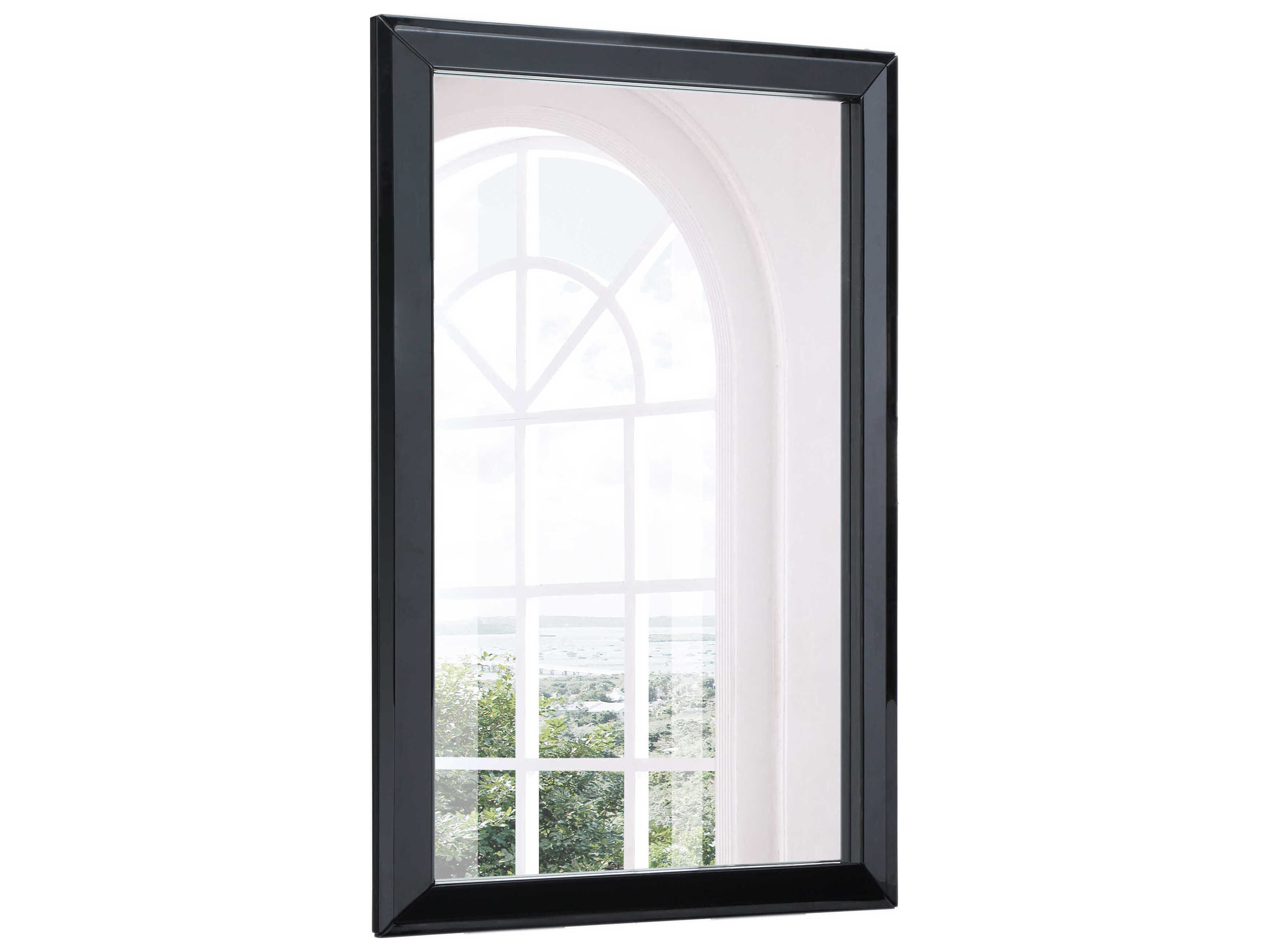 Whiteline Modern Living Abrazo Black Rectangular Wall Mirror
