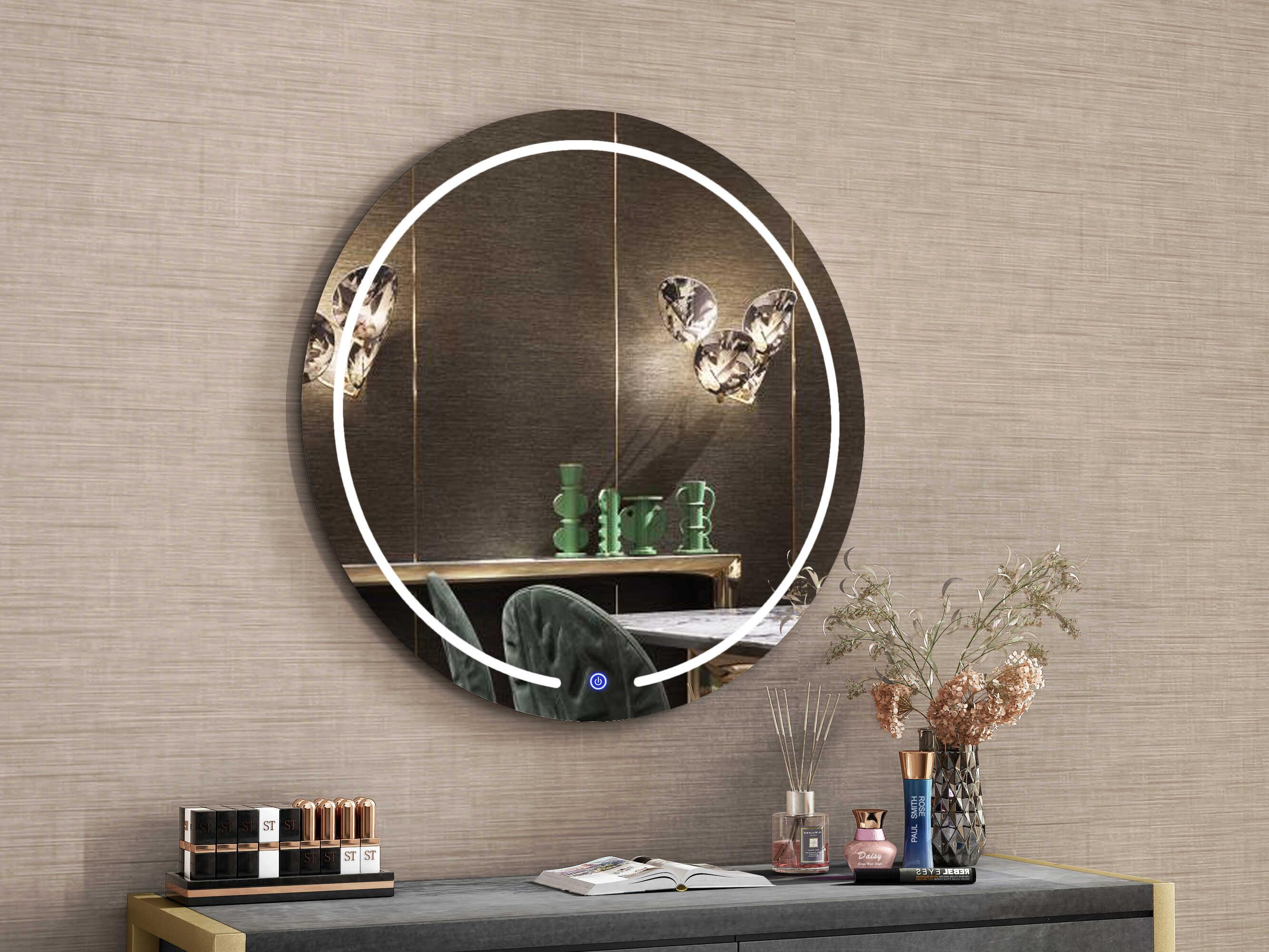 Whiteline Modern Living Valeri Clear Round Wall Mirror