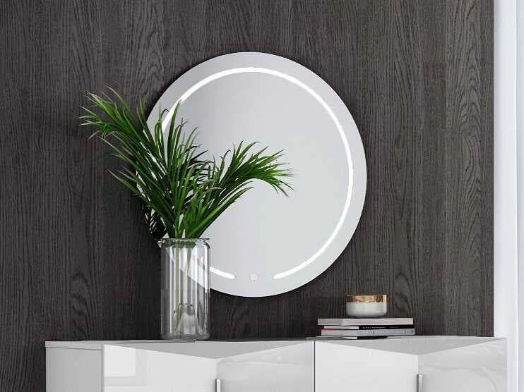 Whiteline Modern Living Valeri Clear Round Wall Mirror