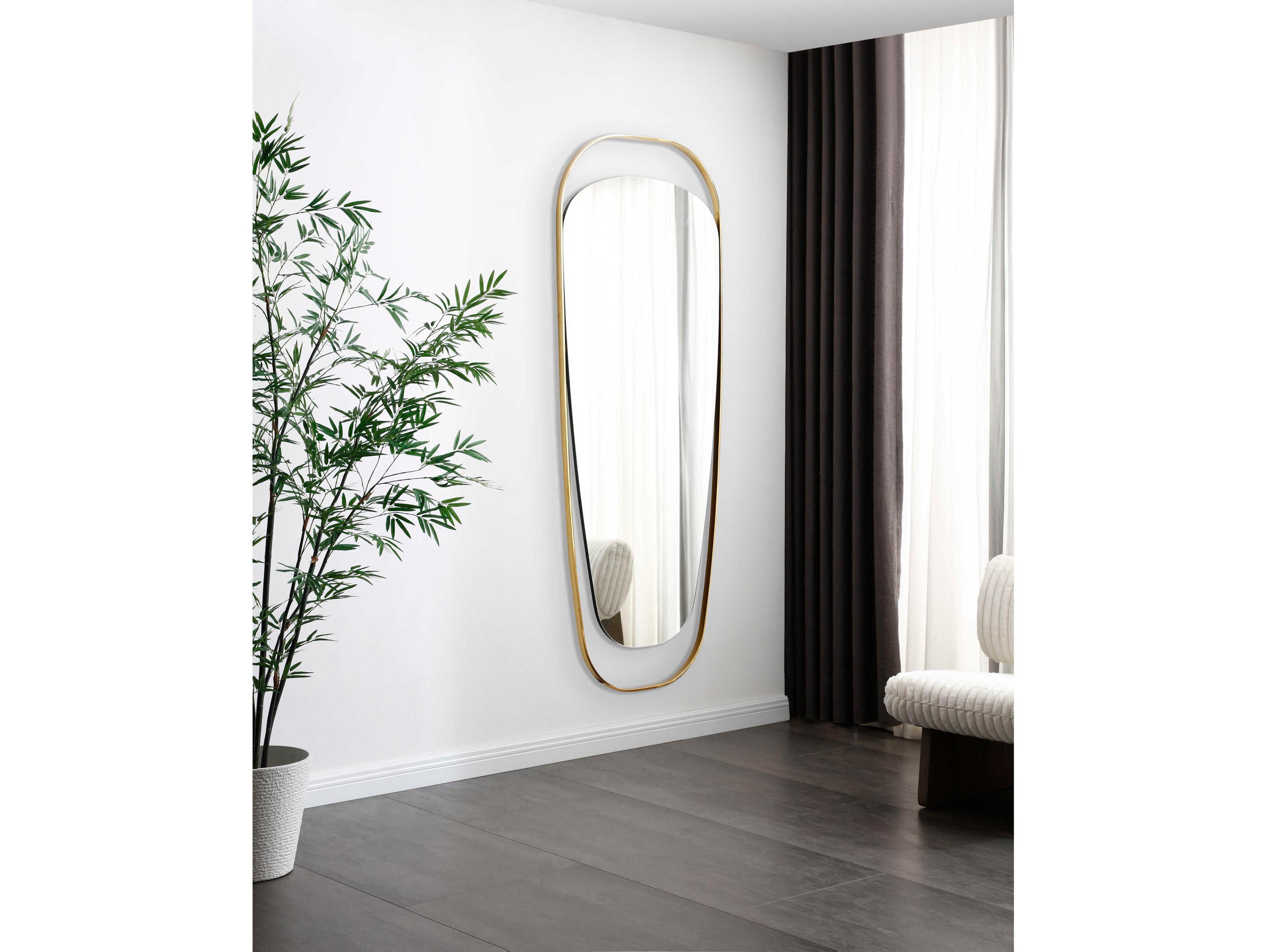 Whiteline Modern Living Matilda Clear Oval Floor Mirror
