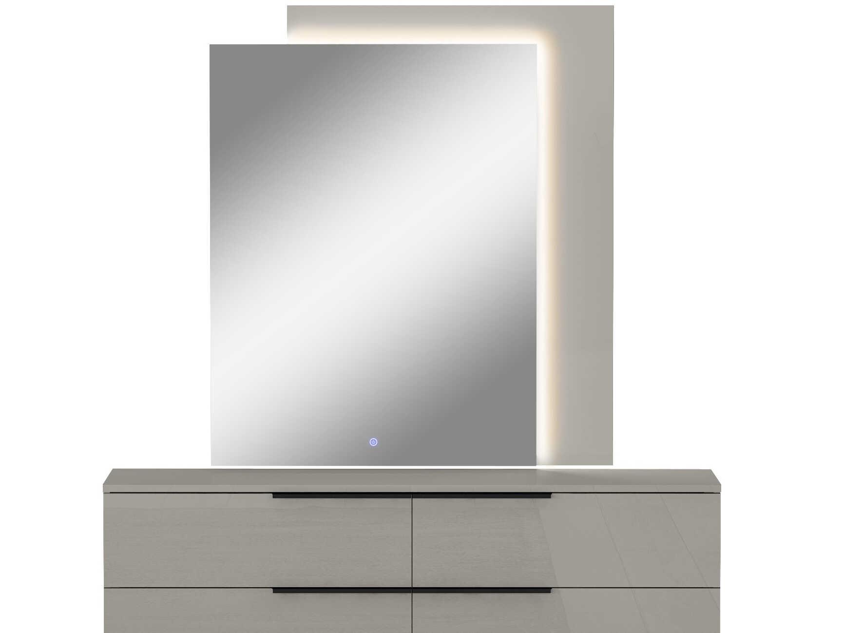 Whiteline Modern Living Damien Damien Light Grey Rectangular Dresser Mirror