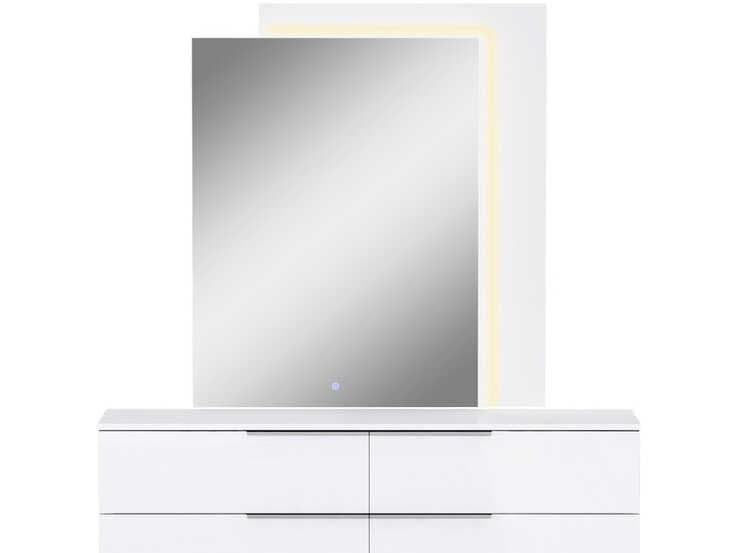 Whiteline Modern Living Damien Damien White Rectangular Dresser Mirror