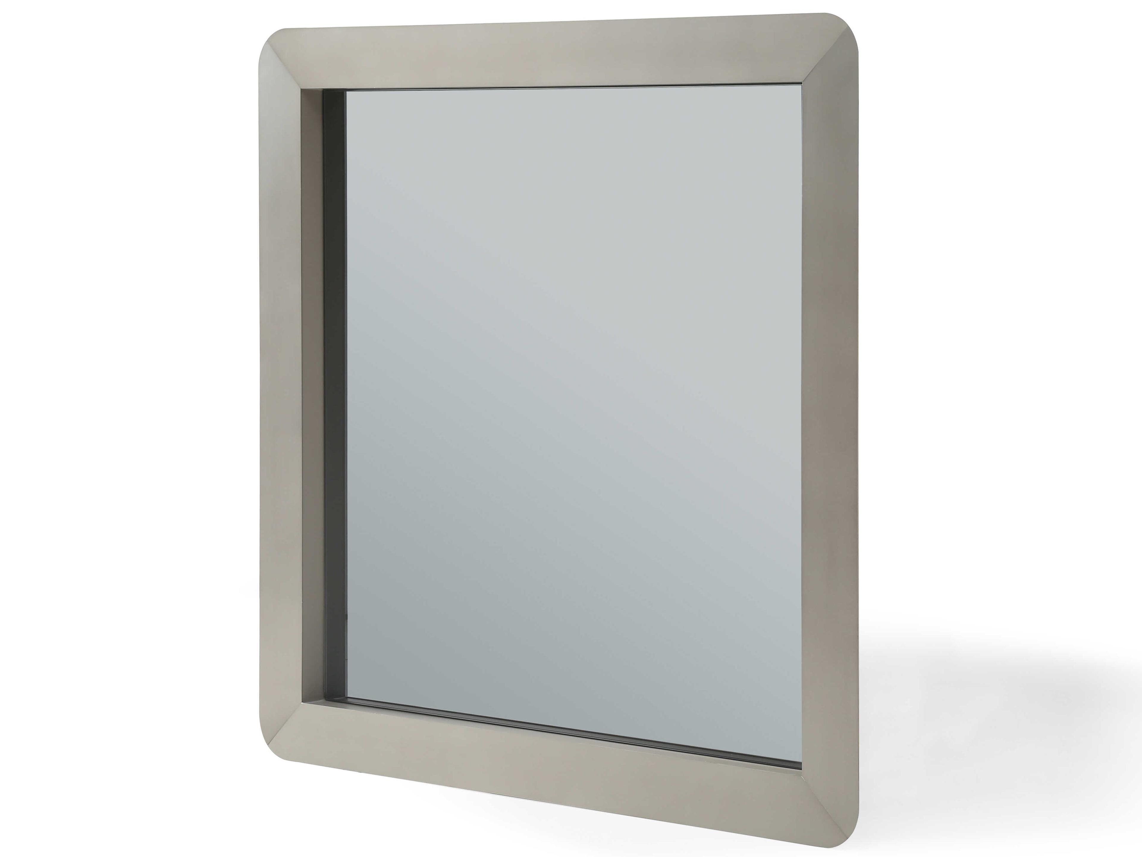 Whiteline Modern Living Elena Grey Square Wall Mirror