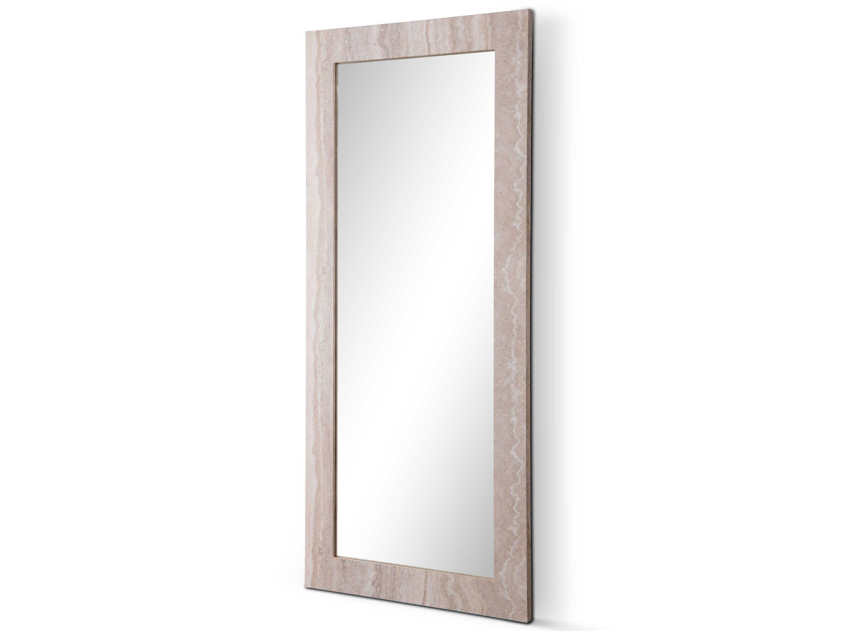 Whiteline Modern Living Travia Beige Rectangular Wall Mirror