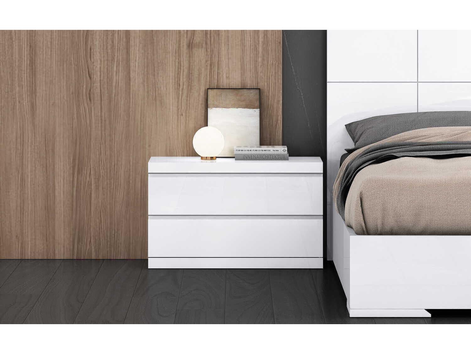 Whiteline Modern Living Anna 2-Drawers Gray Nightstand