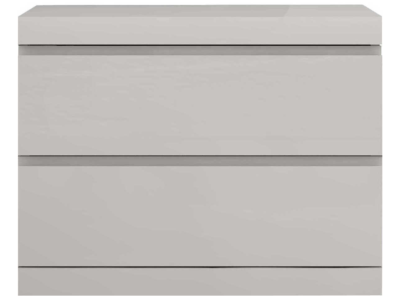 Whiteline Modern Living Anna 2-Drawers Gray Nightstand