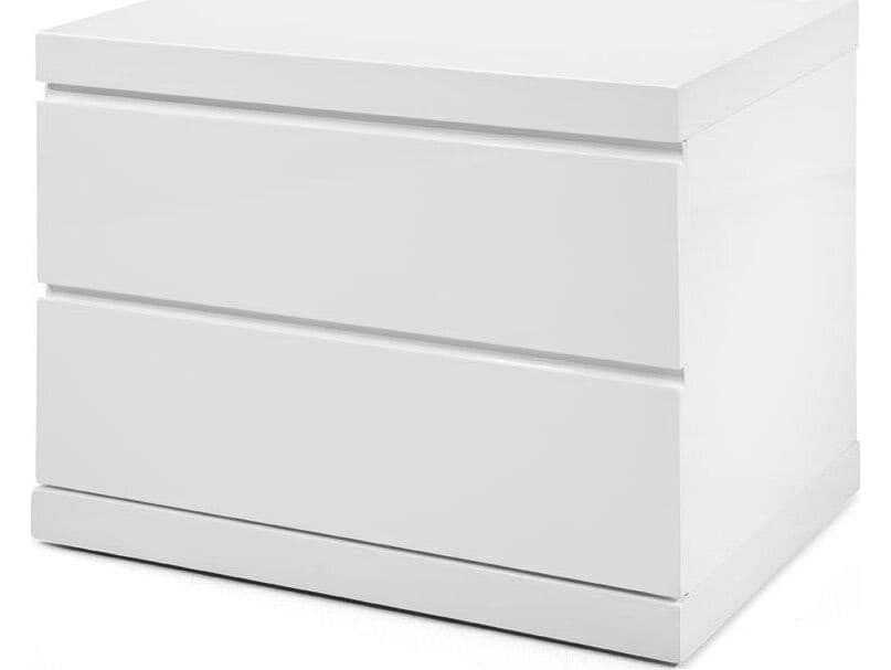 Whiteline Modern Living Anna 2-Drawers Oak Wood Nightstand