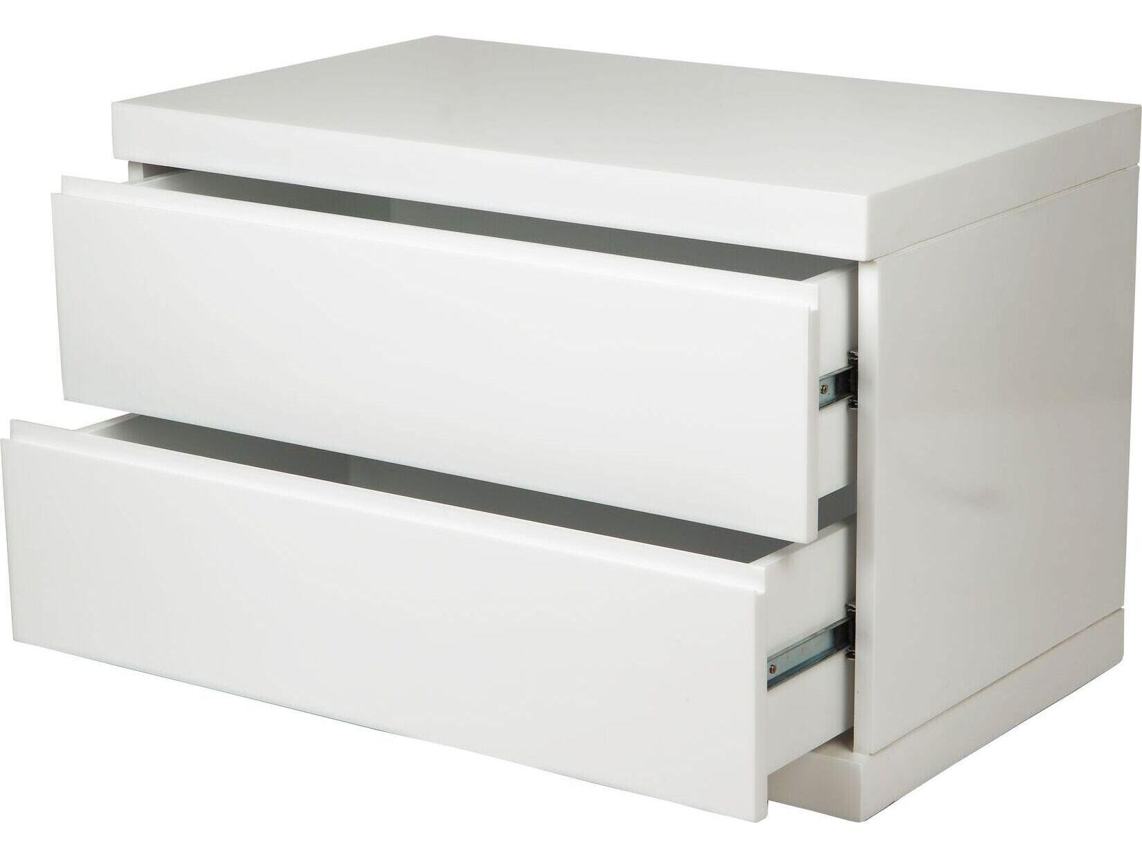 Whiteline Modern Living Anna 2-Drawers Oak Wood Nightstand