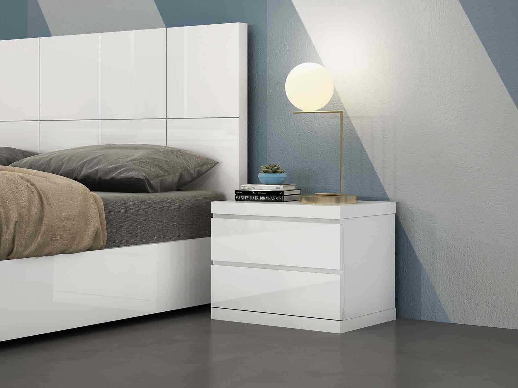 Whiteline Modern Living Anna 2-Drawers Nightstand