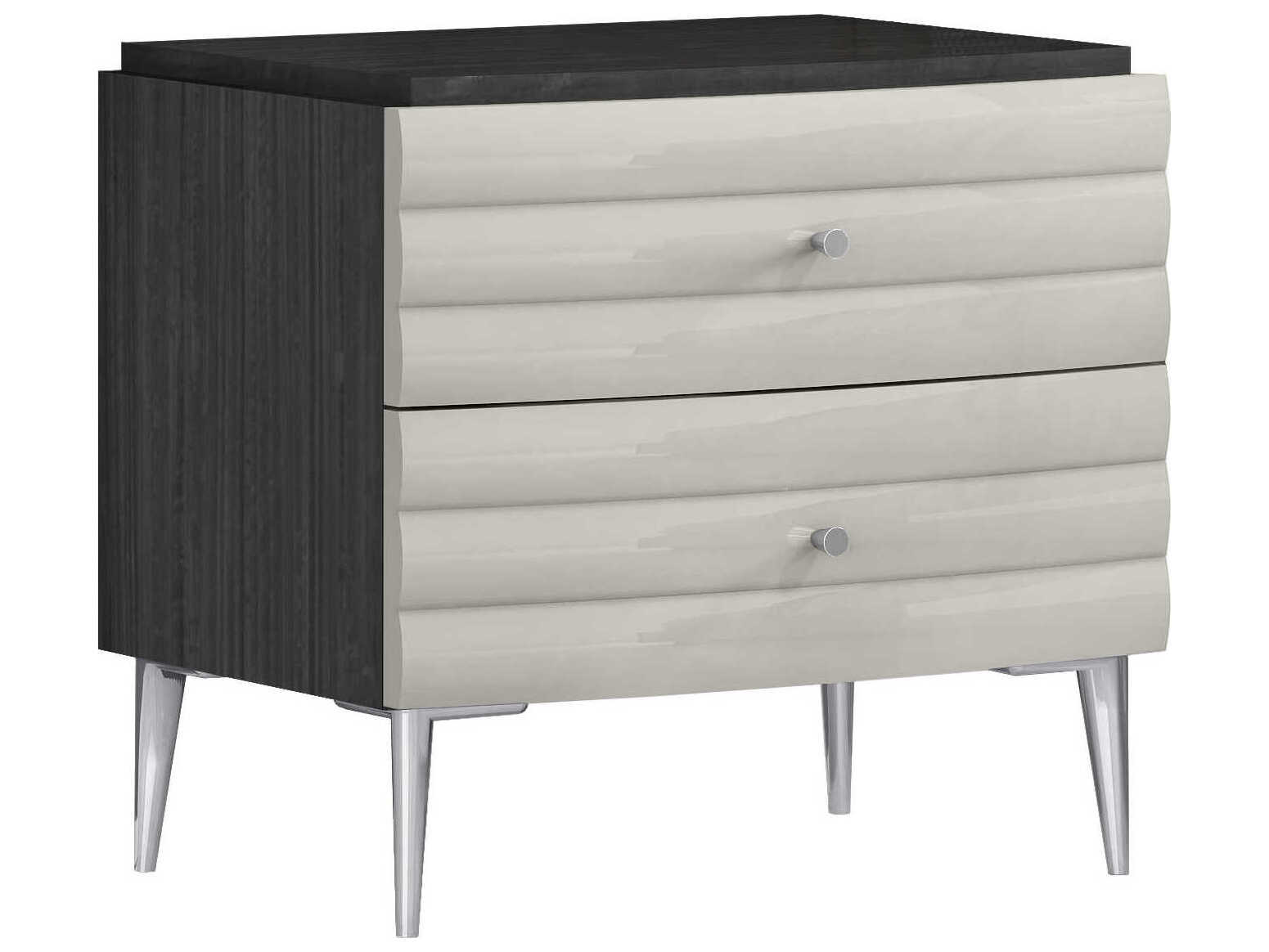 Whiteline Modern Living Pino 2-Drawers Gray Nightstand