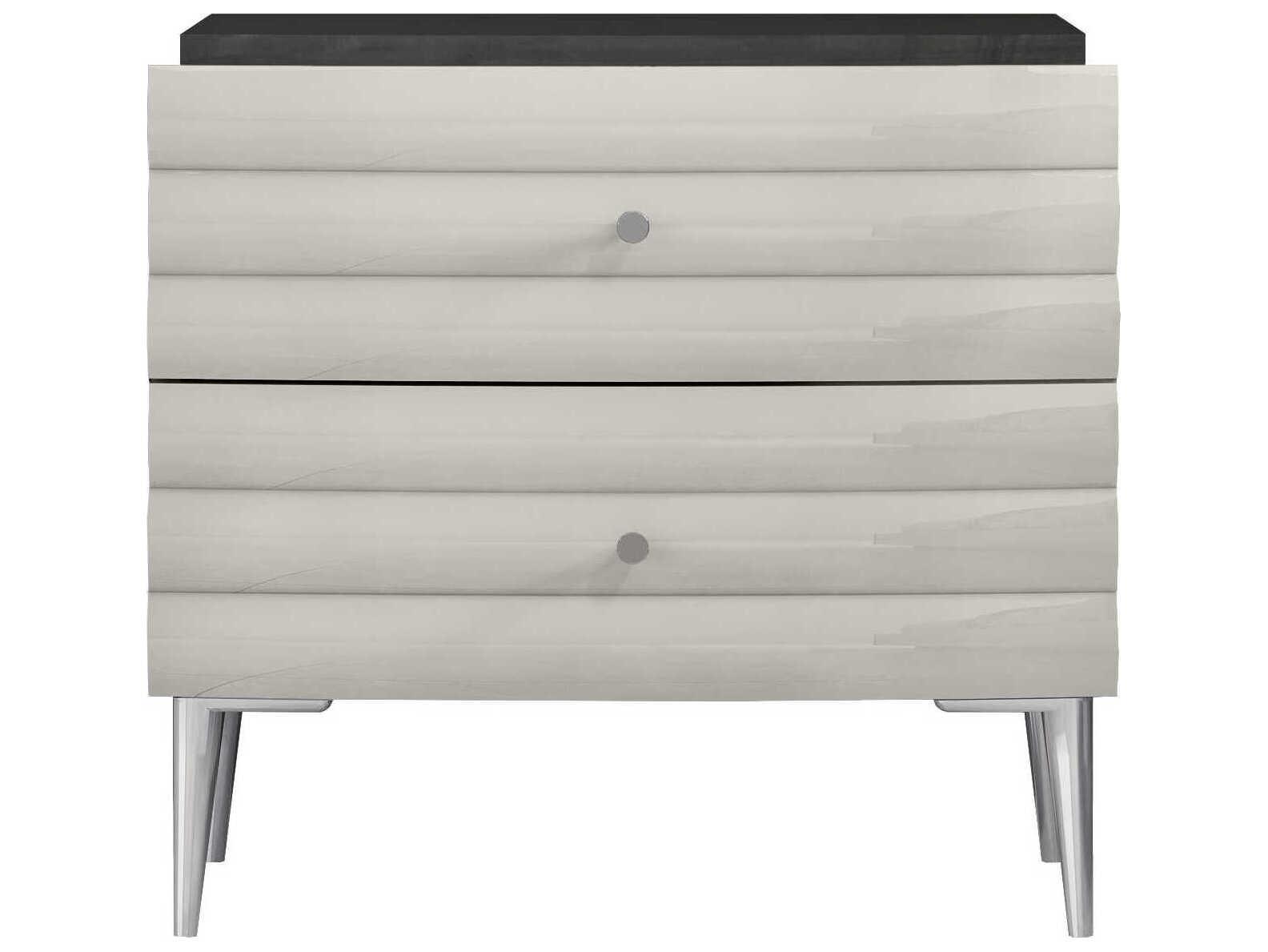 Whiteline Modern Living Pino 2-Drawers Gray Nightstand