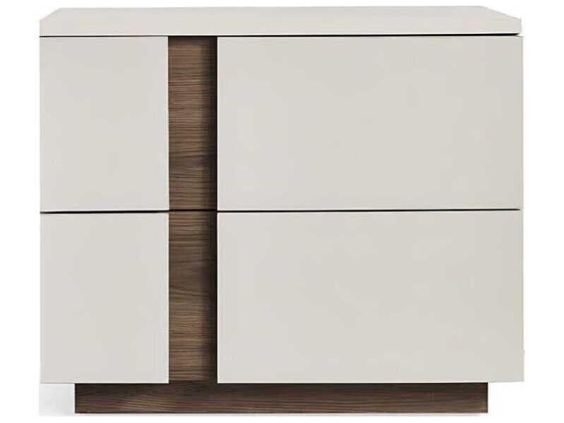Whiteline Modern Living Romina 2-Drawers Gray Walnut Wood Nightstand