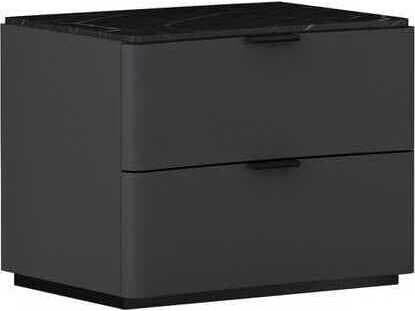 Whiteline Modern Living Massimo 2-Drawers Black Nightstand