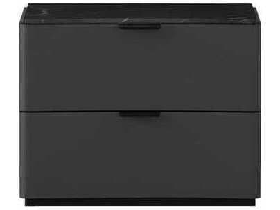 Whiteline Modern Living Massimo 2-Drawers Black Nightstand