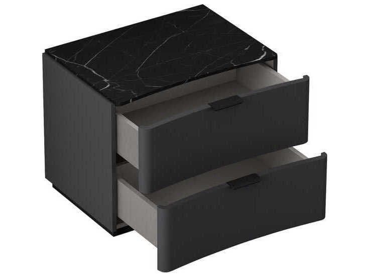 Whiteline Modern Living Massimo 2-Drawers Black Nightstand