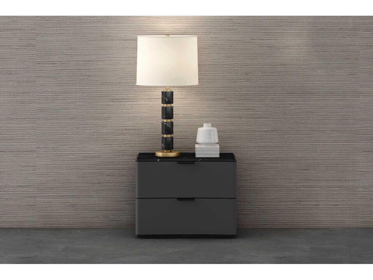 Whiteline Modern Living Massimo 2-Drawers Black Nightstand