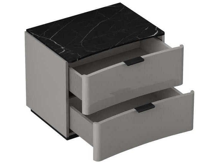 Whiteline Modern Living Massimo 2-Drawers Gray Nightstand