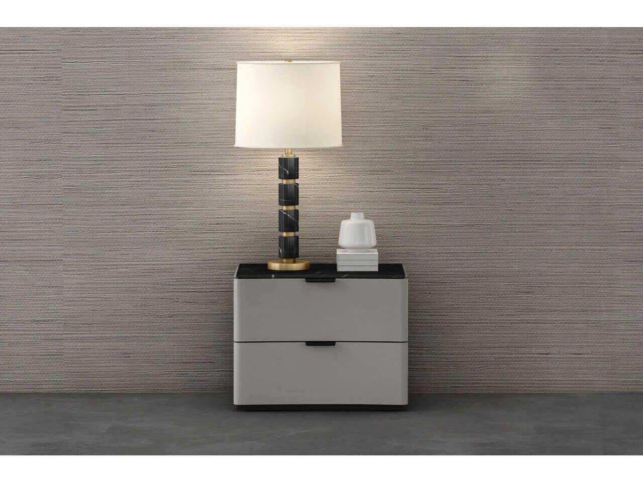 Whiteline Modern Living Massimo 2-Drawers Gray Nightstand