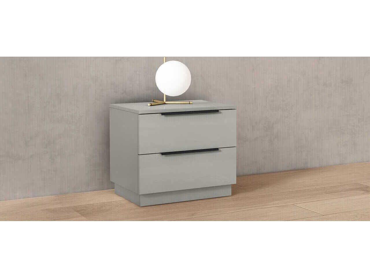 Whiteline Modern Living Damien 2-Drawers Gray Nightstand