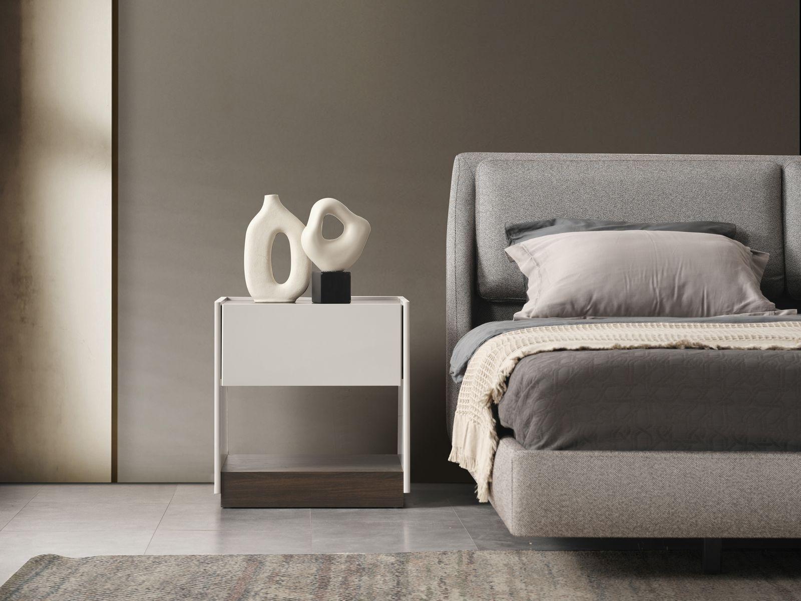 Whiteline Modern Living Raphael 1-Drawer Gray Nightstand