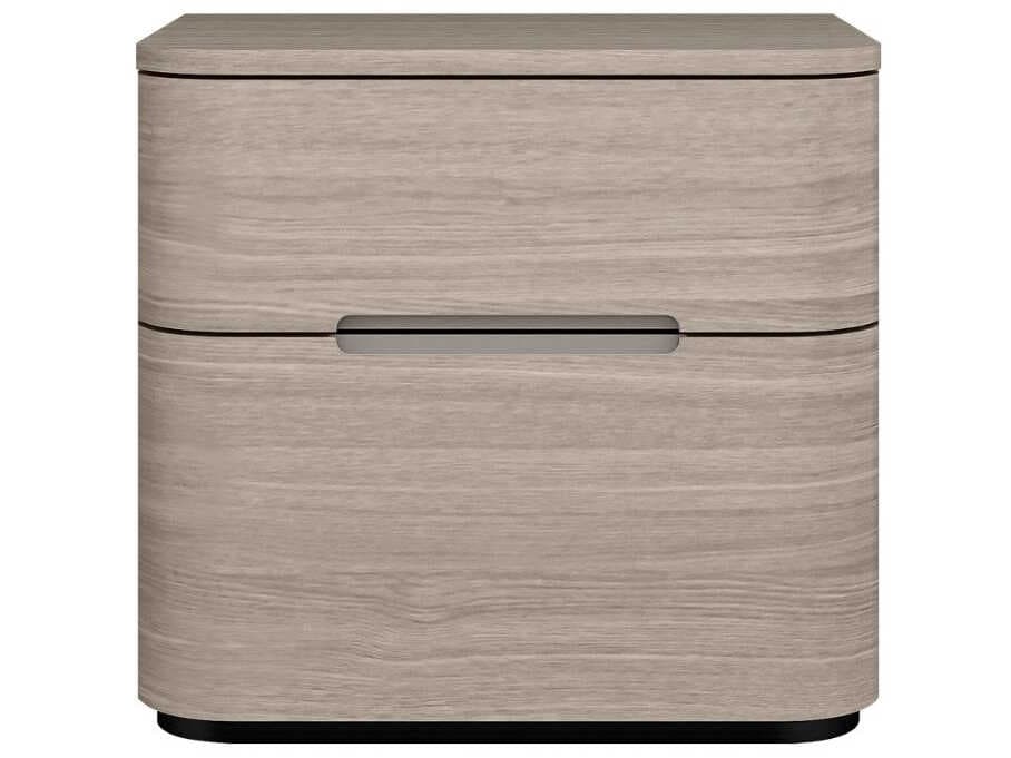Whiteline Modern Living Vera 2-Drawers Oak Wood Nightstand