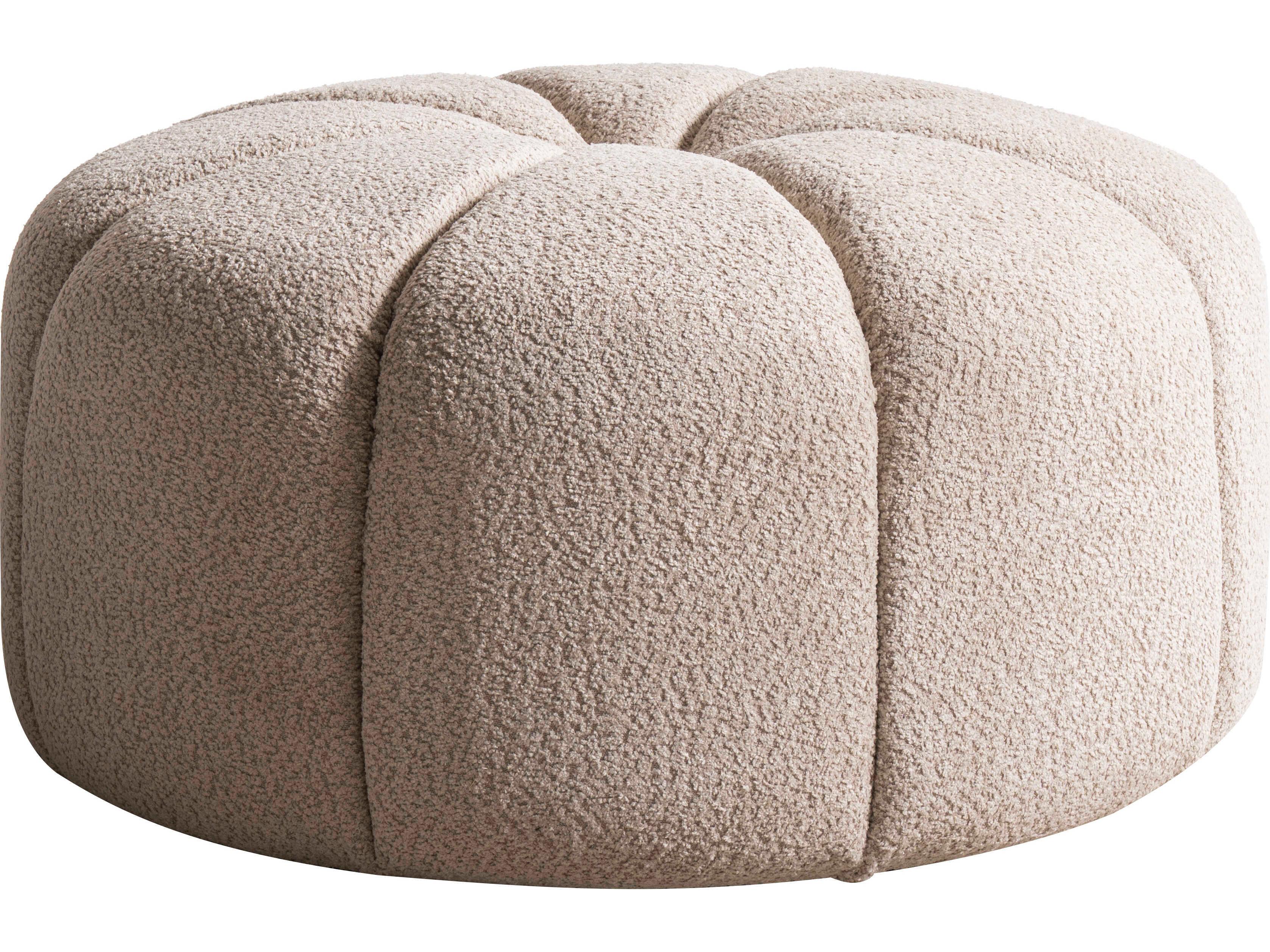 Whiteline Modern Living Lune Taupe Beige Upholstered Ottoman