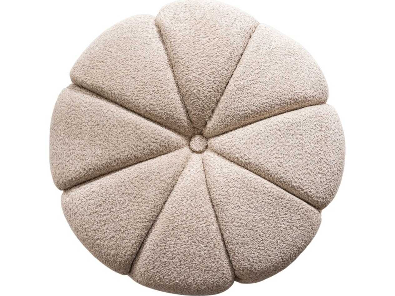Whiteline Modern Living Lune Taupe Beige Upholstered Ottoman