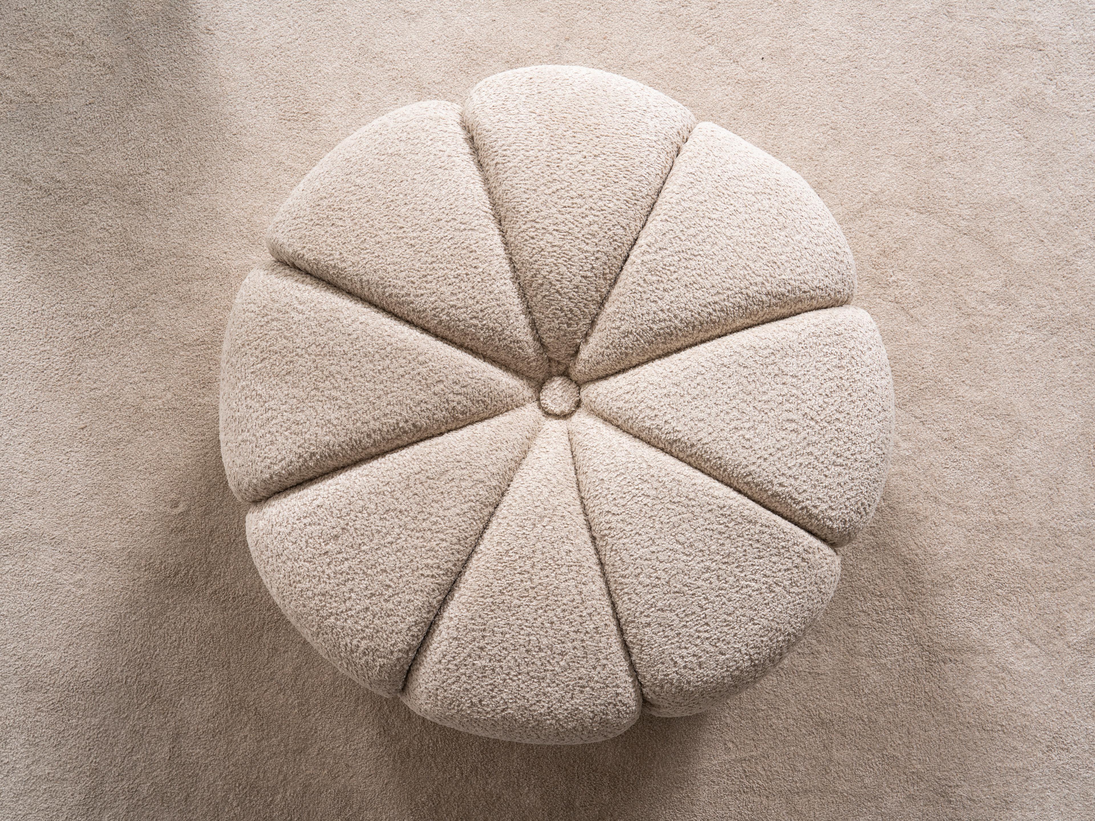 Whiteline Modern Living Lune Taupe Beige Upholstered Ottoman