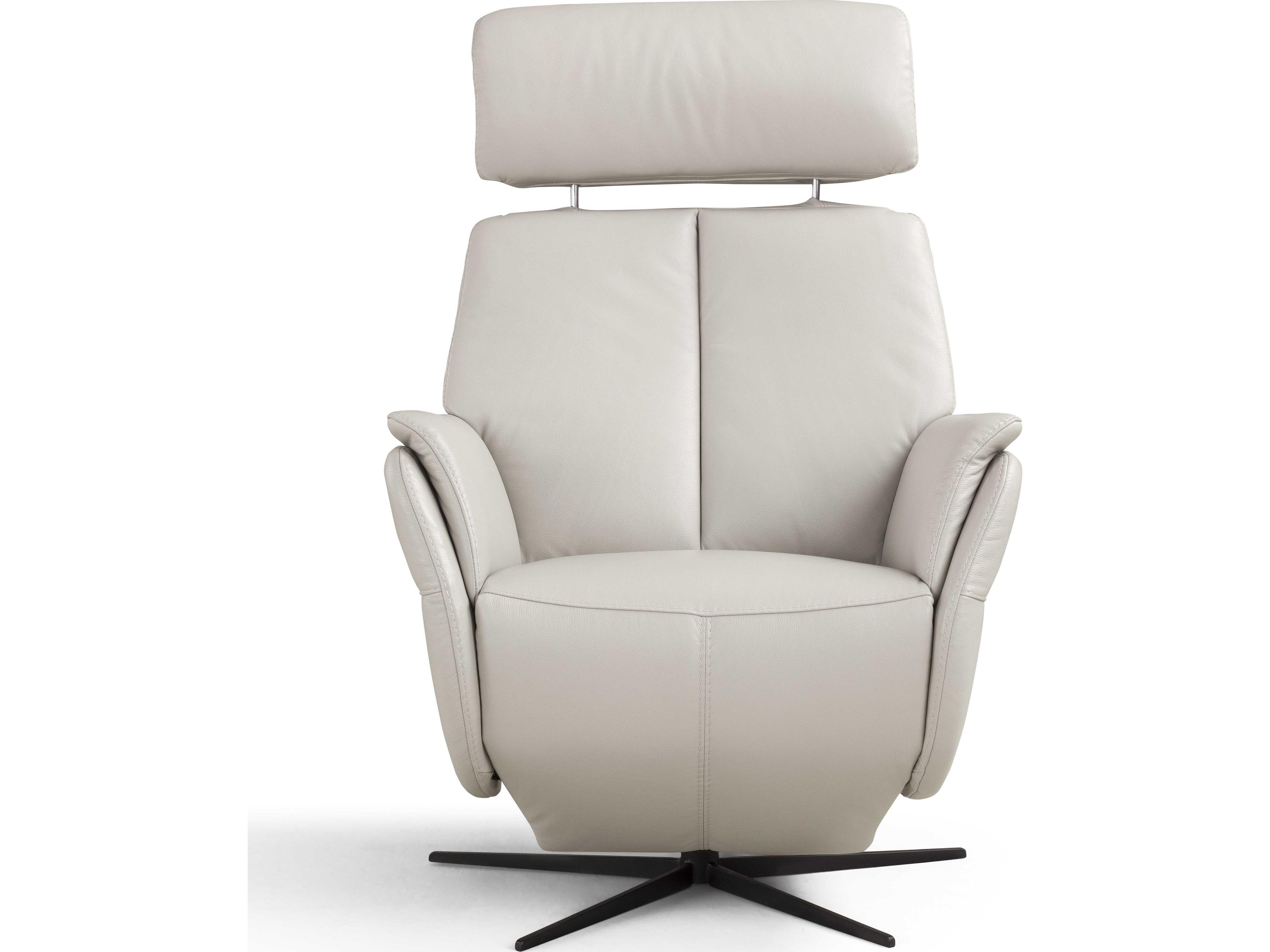 Whiteline Modern Living Beverly Light Grey Leather Recliner