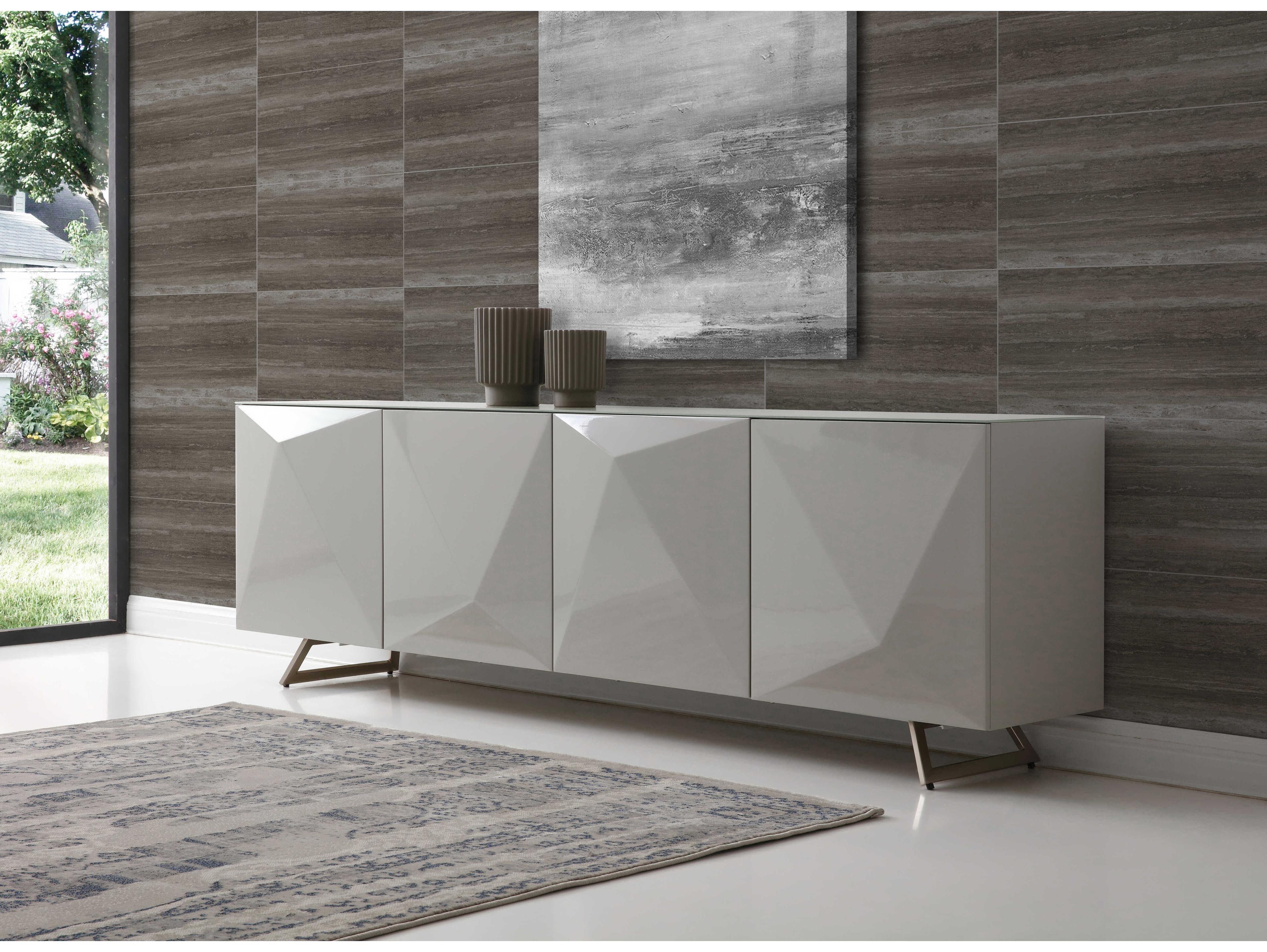 Whiteline Modern Living Samantha 94" Grey Sideboard