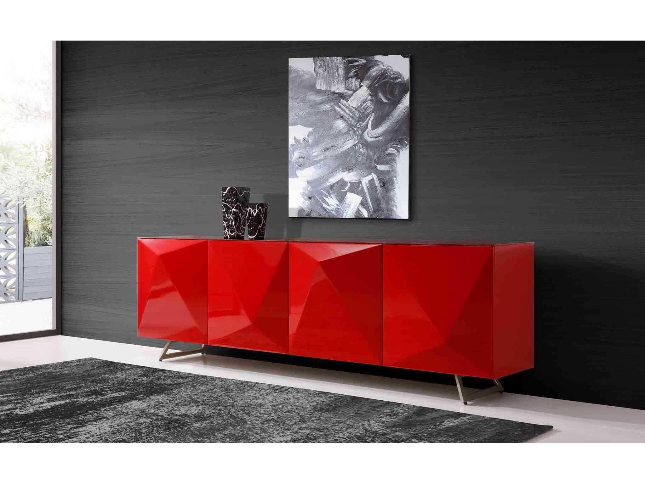 Whiteline Modern Living Samantha 94" Red Sideboard