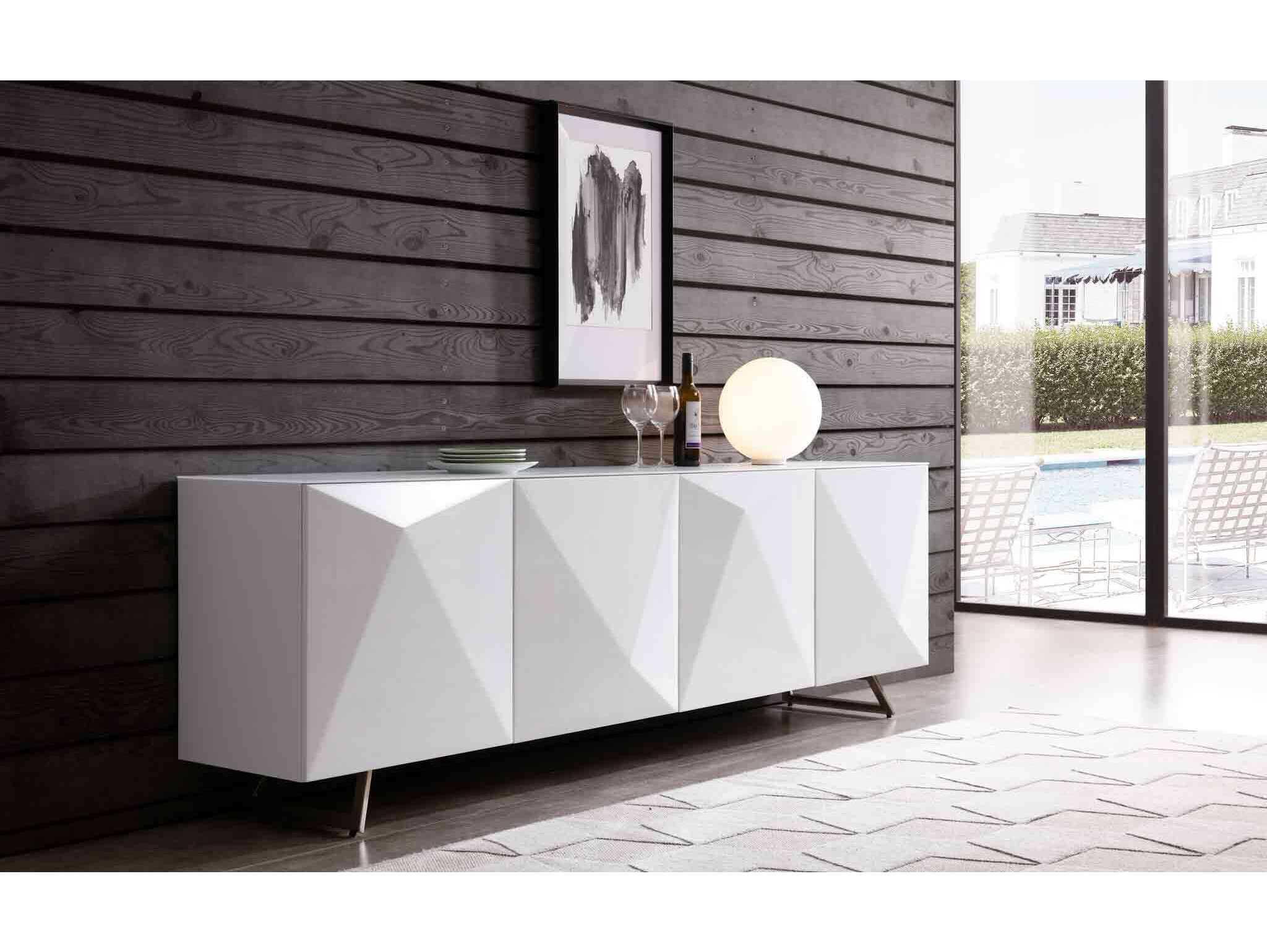 Whiteline Modern Living Samantha 94" White Sideboard