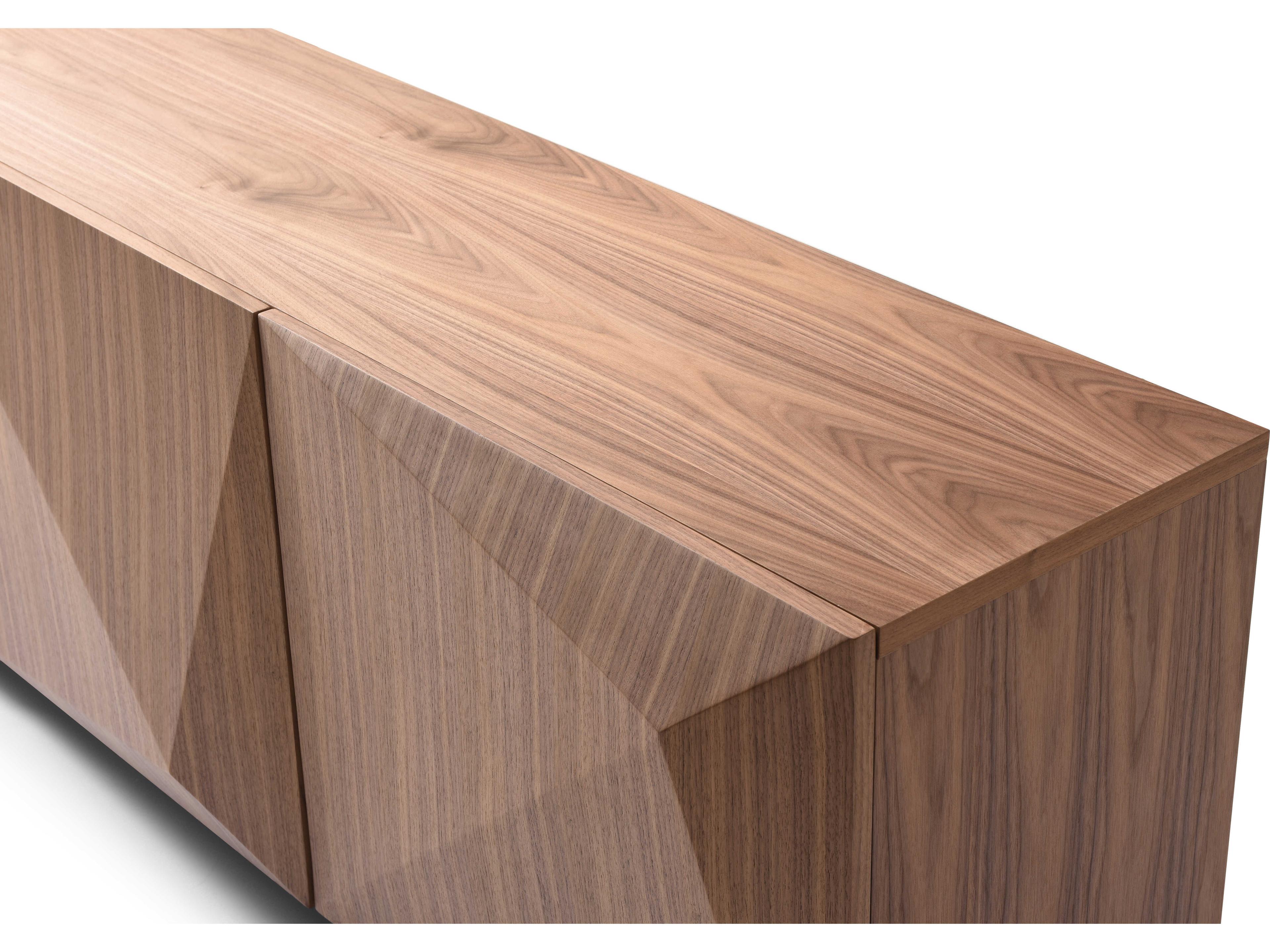 Whiteline Modern Living Geneva 87" Walnut Wood Brown Sideboard