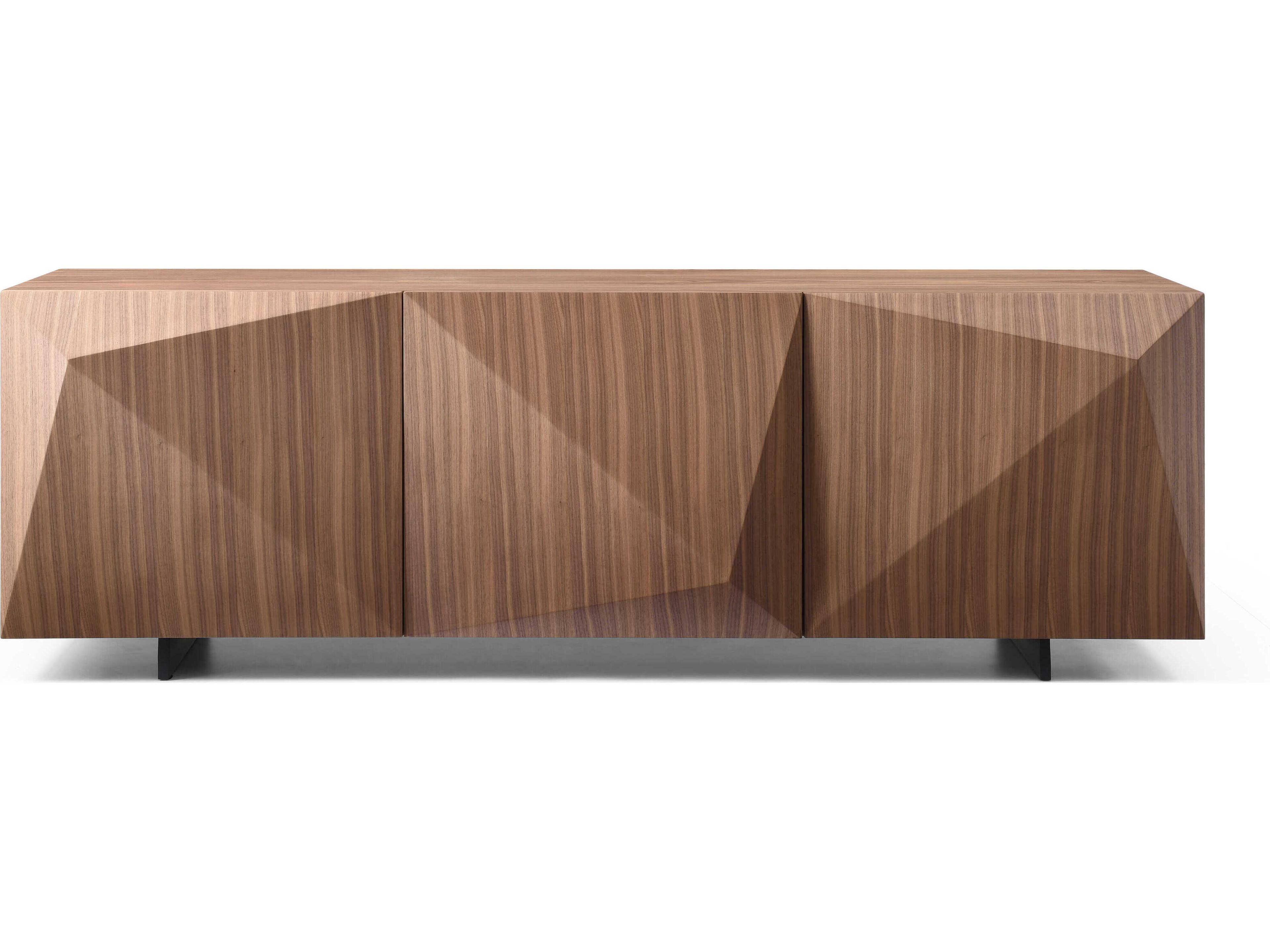 Whiteline Modern Living Geneva 87" Walnut Wood Brown Sideboard