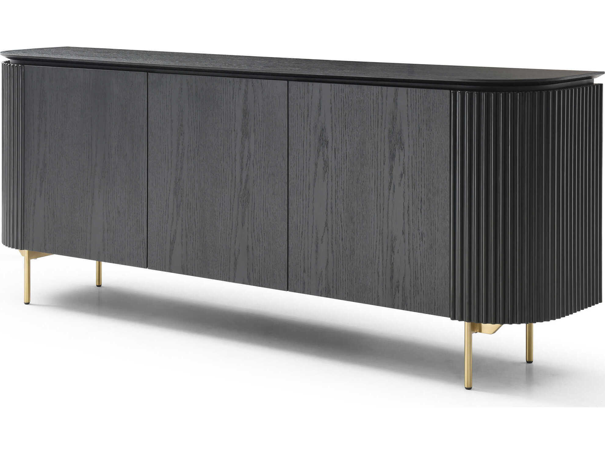 Whiteline Modern Living Heidi 79" Oak Wood Black Sideboard