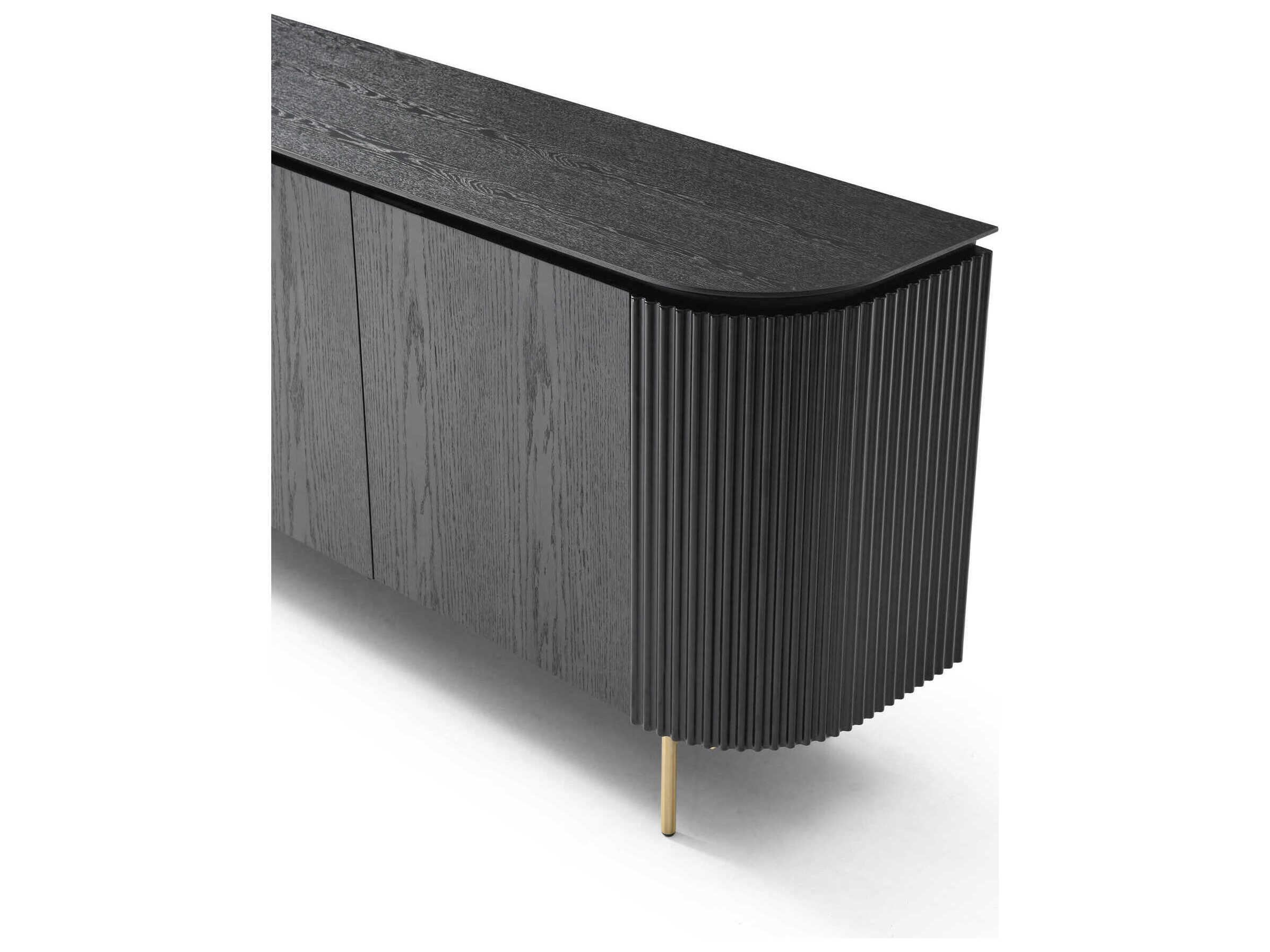 Whiteline Modern Living Heidi 79" Oak Wood Black Sideboard