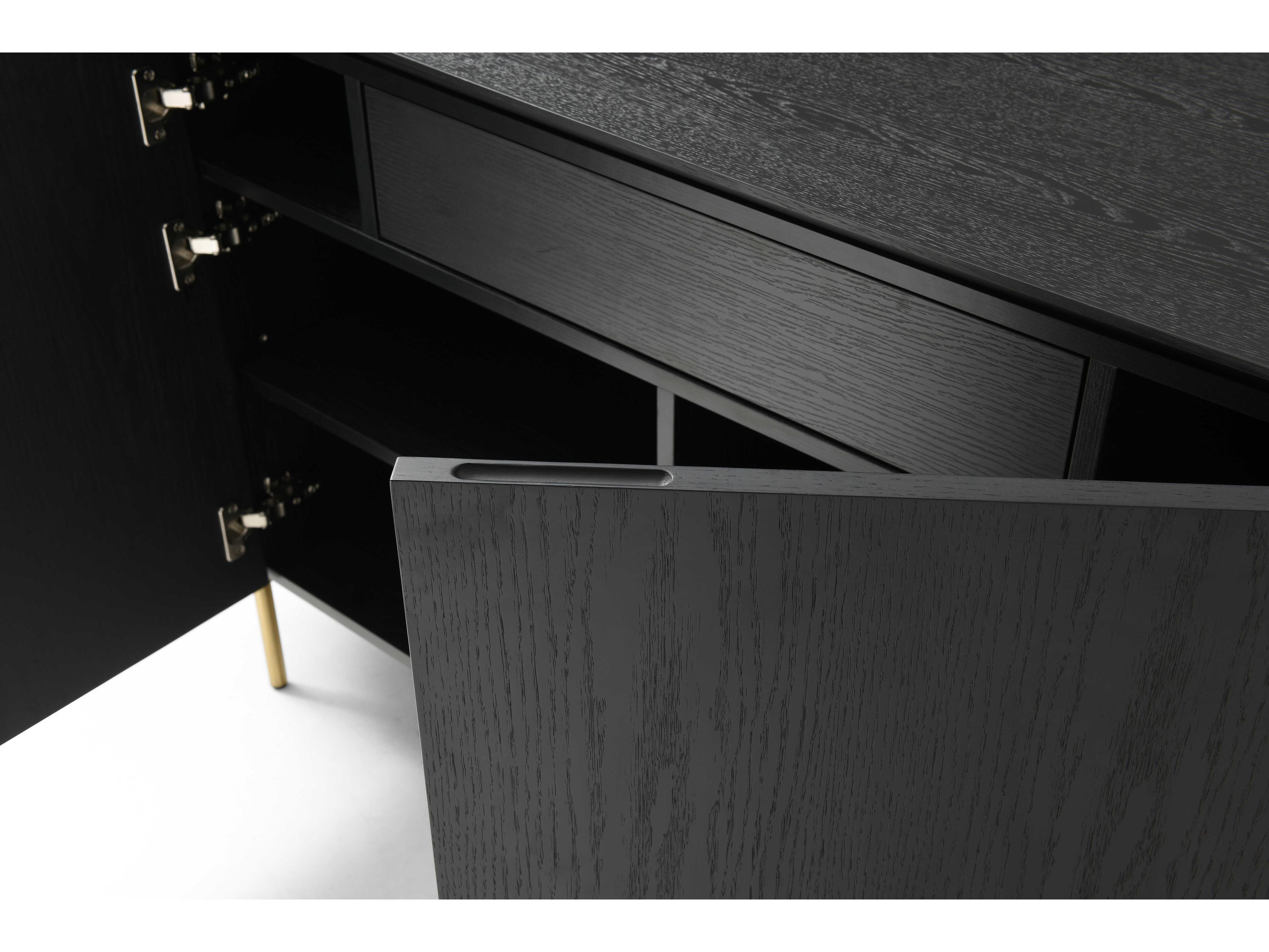 Whiteline Modern Living Heidi 79" Oak Wood Black Sideboard