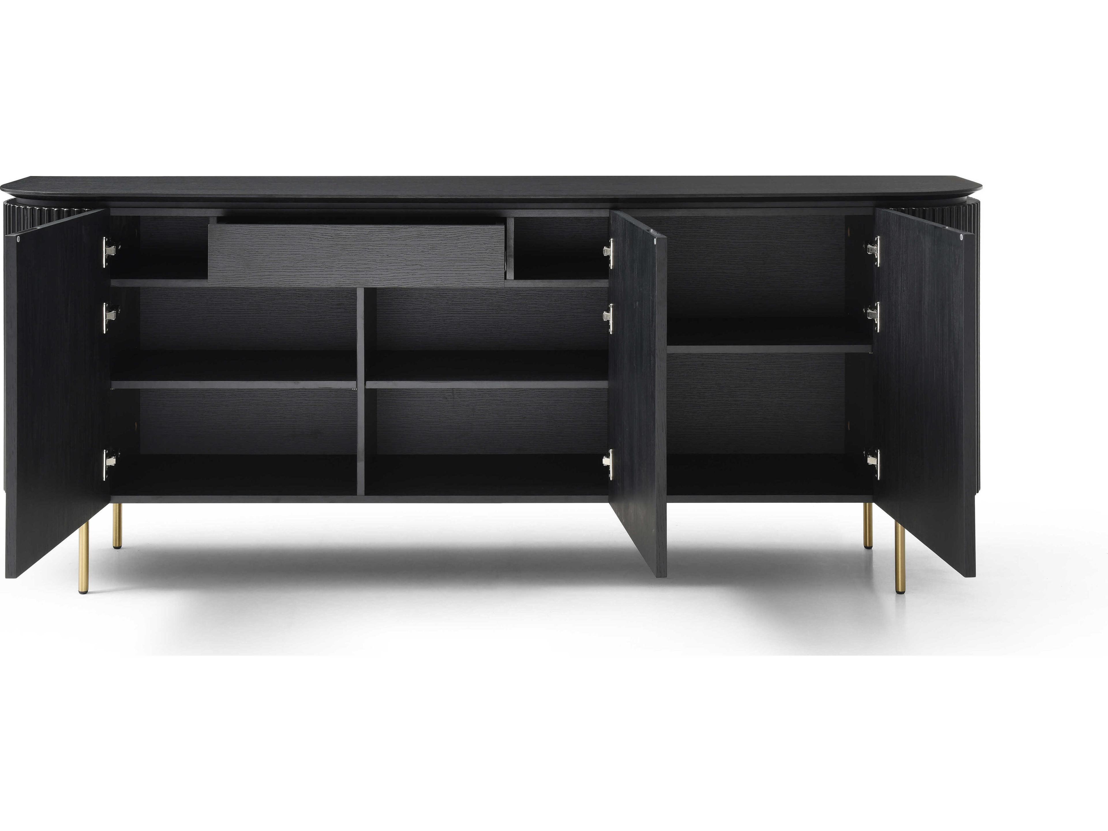 Whiteline Modern Living Heidi 79" Oak Wood Black Sideboard